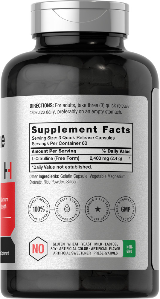 L Citrulline 2400 mg | 180 Capsules | Maximum Strength Supplement | by Horbaach