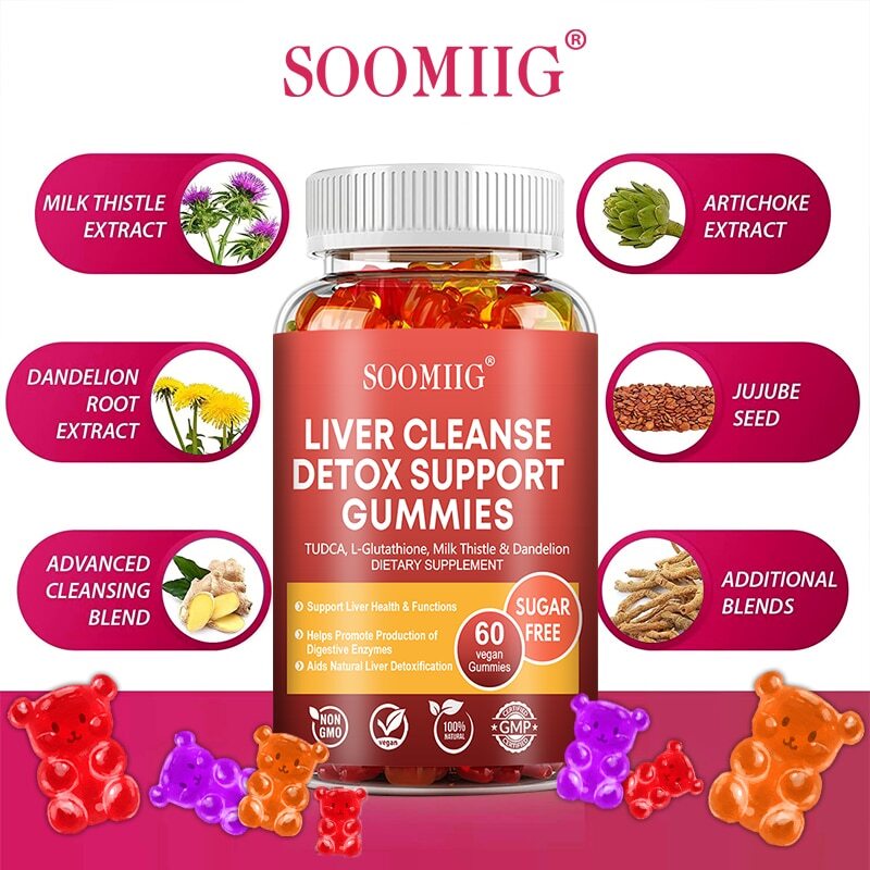 Liver Detox Gummies – Contains Milk Thistle, L-Glutathione, Purely Natural