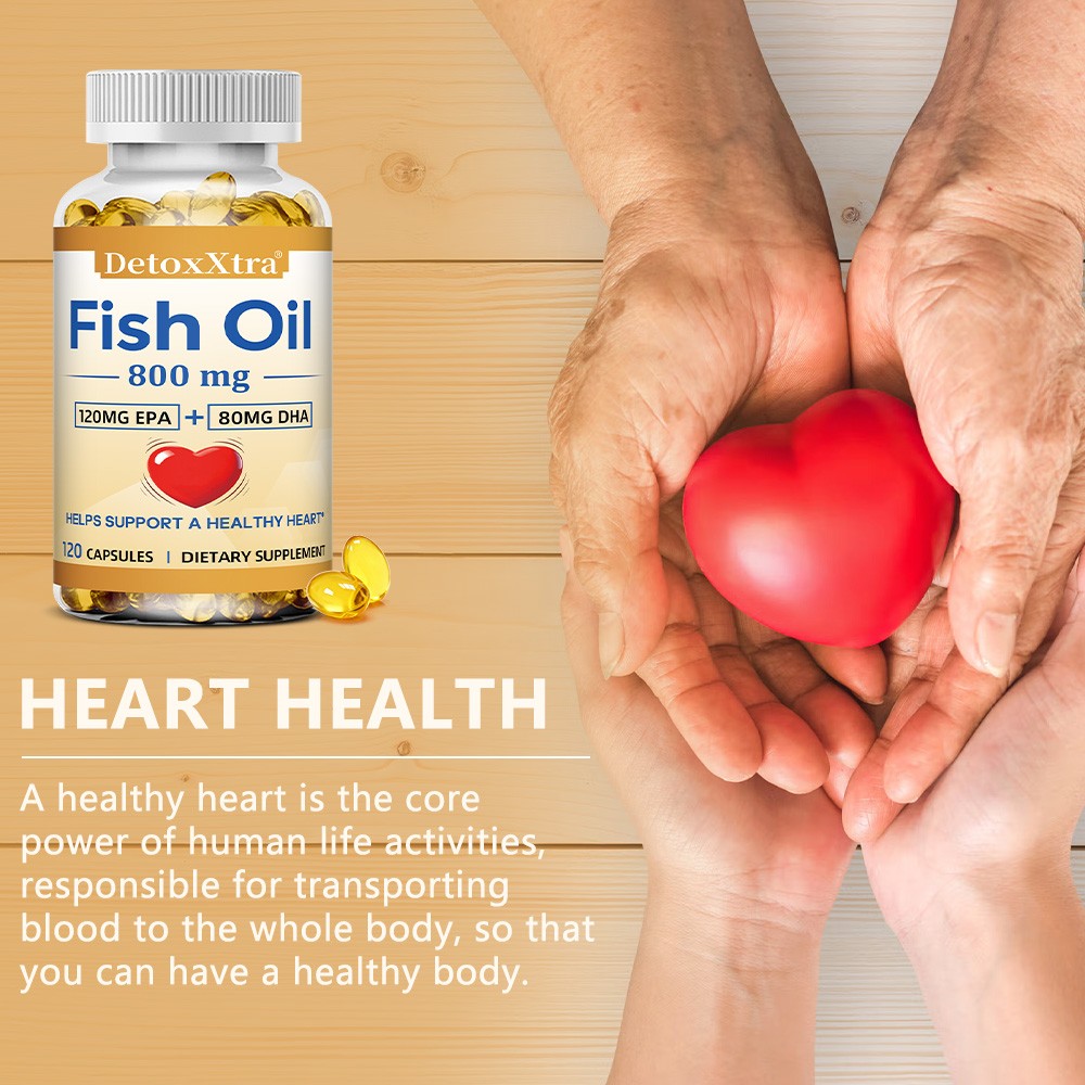 Omega 3 Fish Oil -800mg, 30/60/120 Capsules – 3x Strength Promote Overall Health