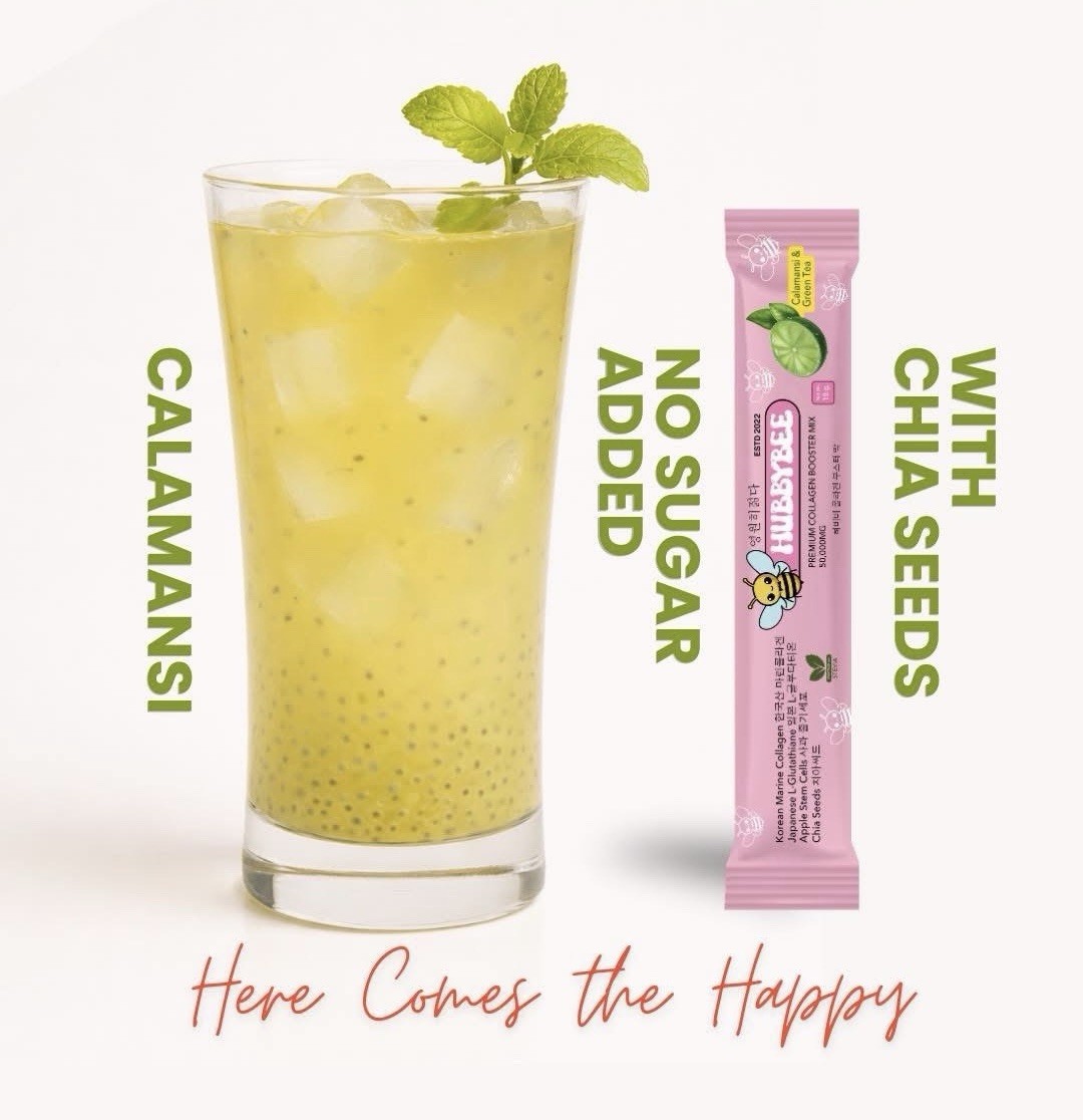 HUBBYBEE Collagen Booster Mix Calamansi Green Tea – Marine Collagen, Halal, FDA