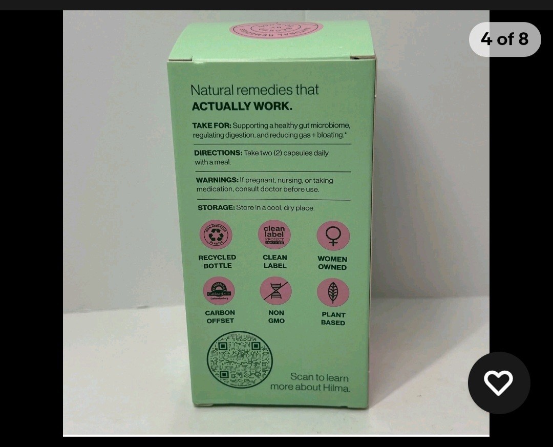 Hilma Daily Pre Probiotic Herbs 180 Capsules Support Gut Health 3 Pack Exp 09/26
