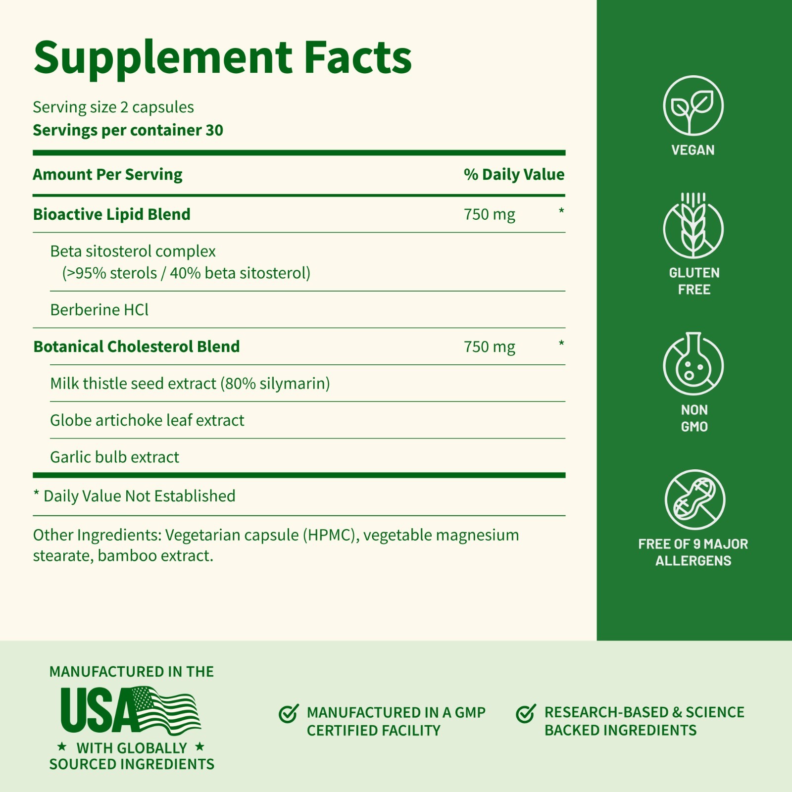 Cholesterol Health Snap Supplements Lipid Metabolism, Digestive Function, 60 Cap