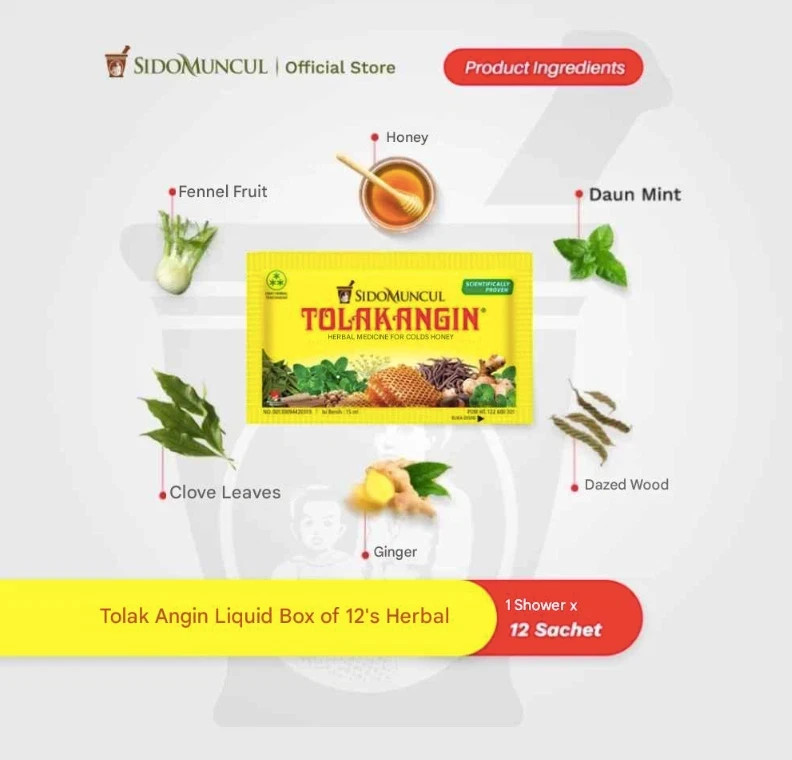 Tolak Angin Sido Muncul Supplement – Cough & Stamina Aid Drink for Cold & Travel