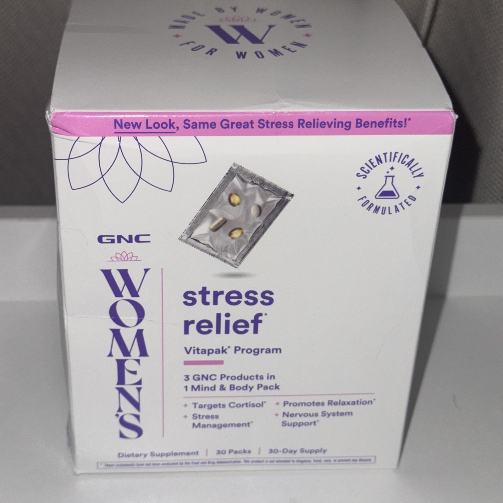 GNC Women’s Stress Relief Vitapak 30 Packs Gluten-Free Exp 07/27