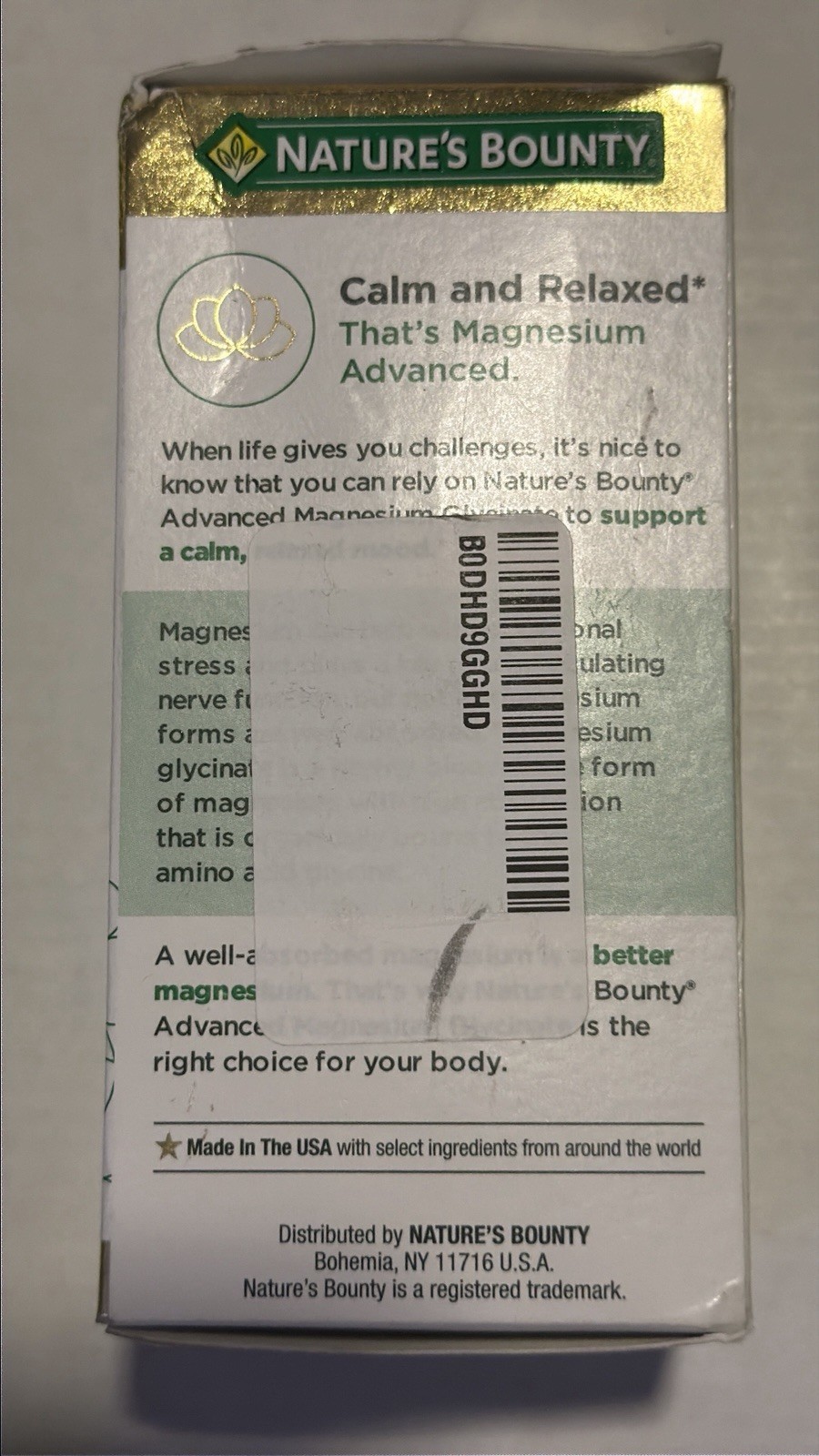 Nature’s Bounty Magnesium Glycinate 360mg 90 Capsules Exp…03/2028