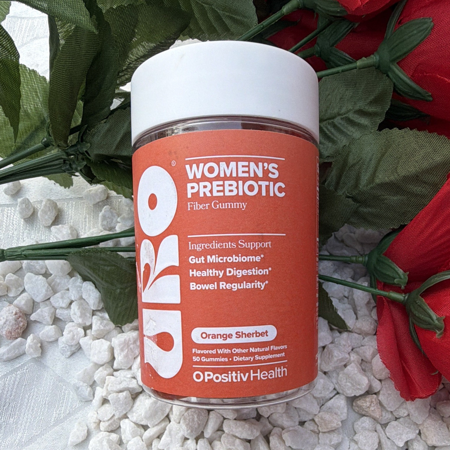 O Positiv Health URO Prebiotic Fiber Gummies Digestive Support Orange 50 ct