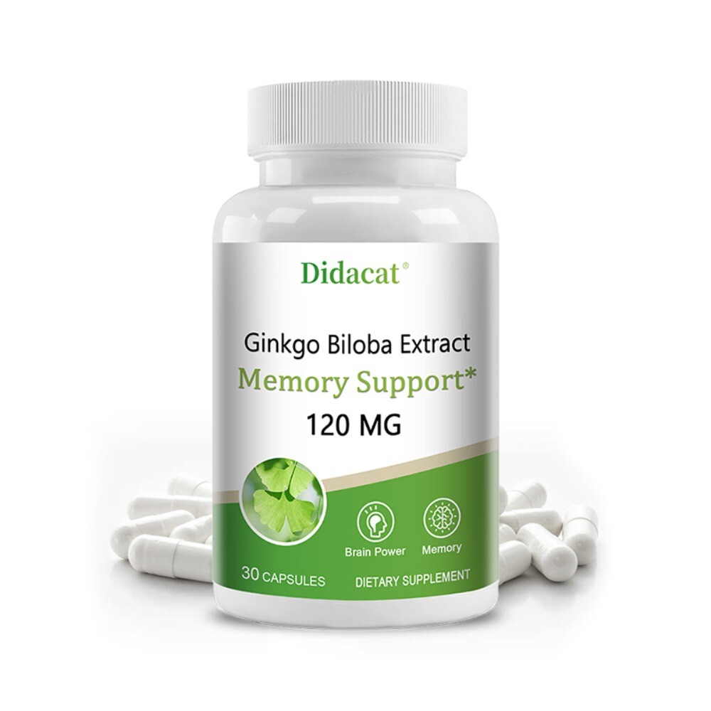 Ginkgo Biloba Extract 120mg Vegan Capsules – Brain Booster Gluten Free & Non-GMO