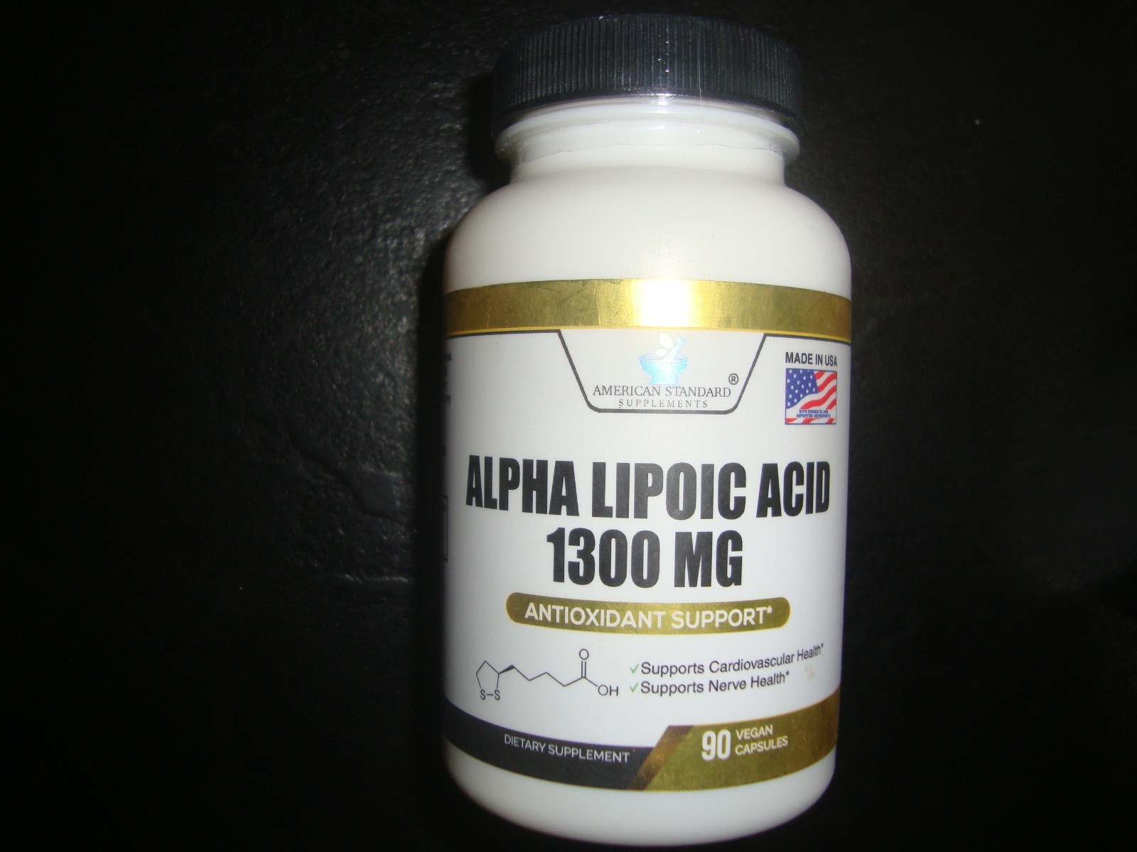 Alpha Lipoic Acid 1300mg Per Serving – Vegan, Gluten Free, Non-GMO, 90 Capsules