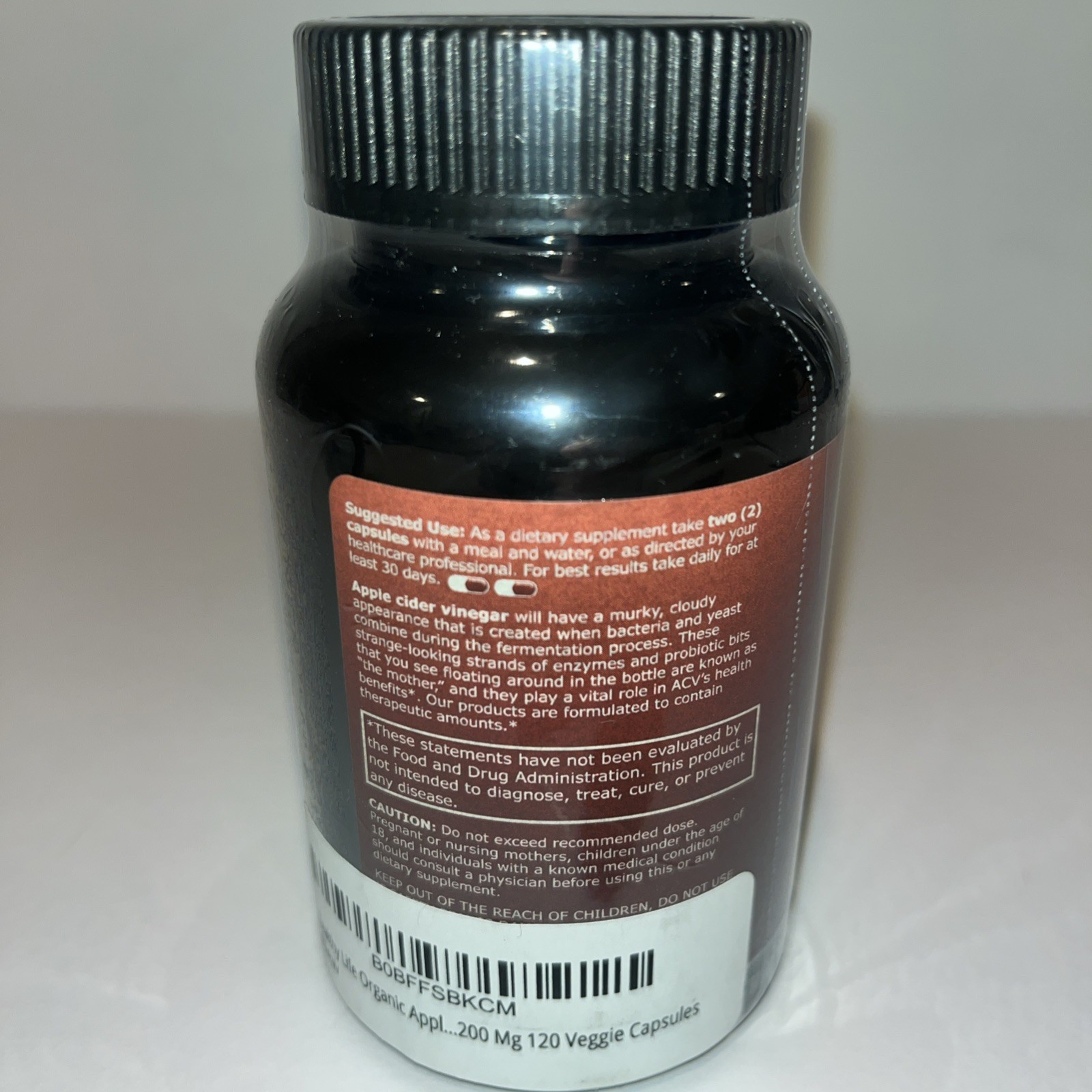 Zealthy Life Organic Apple Cider Vinegar Capsules – 1200 mg – 120 caps -Ex 12/26