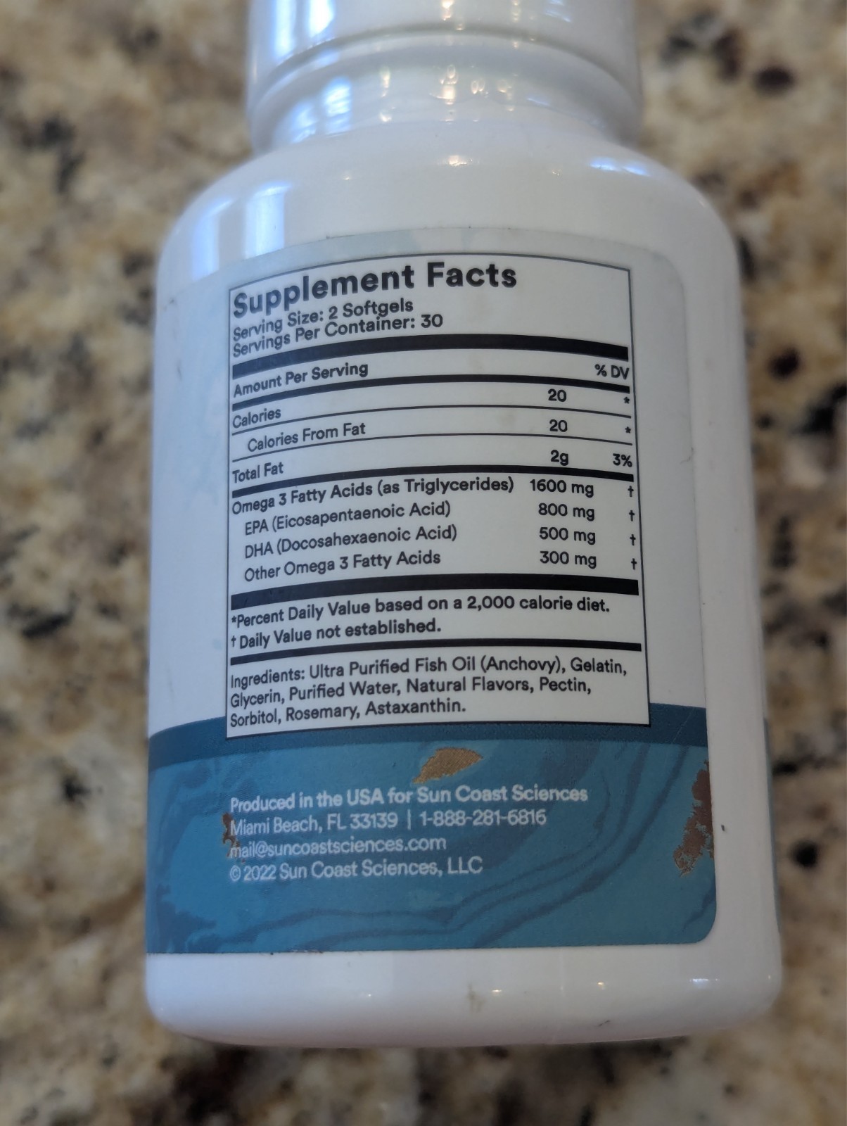 Sun Coast Sciences Omega Vive Pristine High-Dose 60 softgels exp: 05/2026