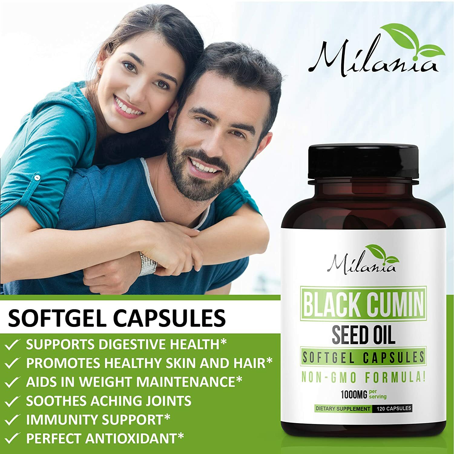 Premium Black Seed Oil Capsules 120 Softgels Nigella Sativa Black Cumin Seed Oil