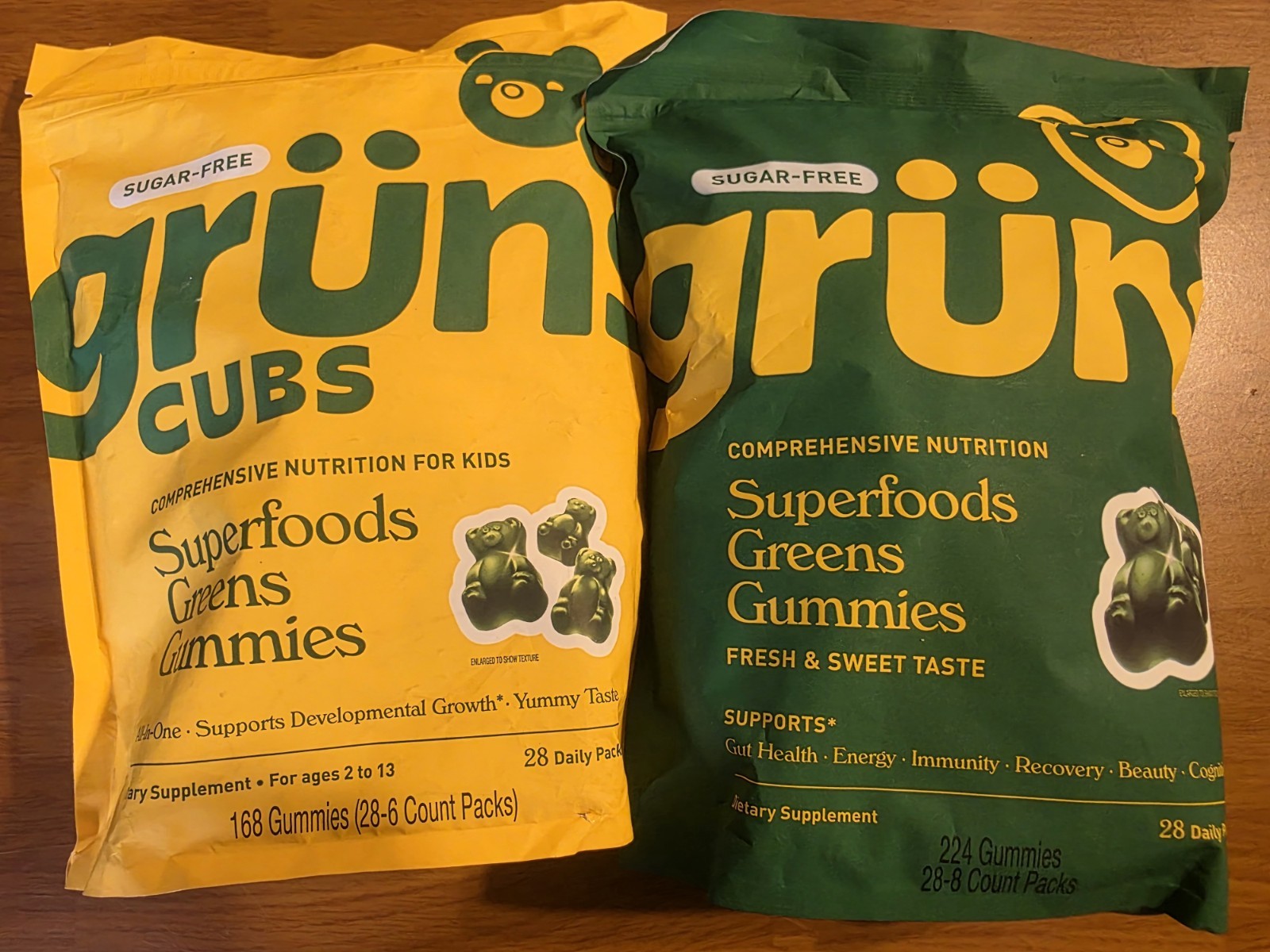 grüns Superfoods Greens Gummies 168 224 Sugar-Free Vegan Gut Health Energy