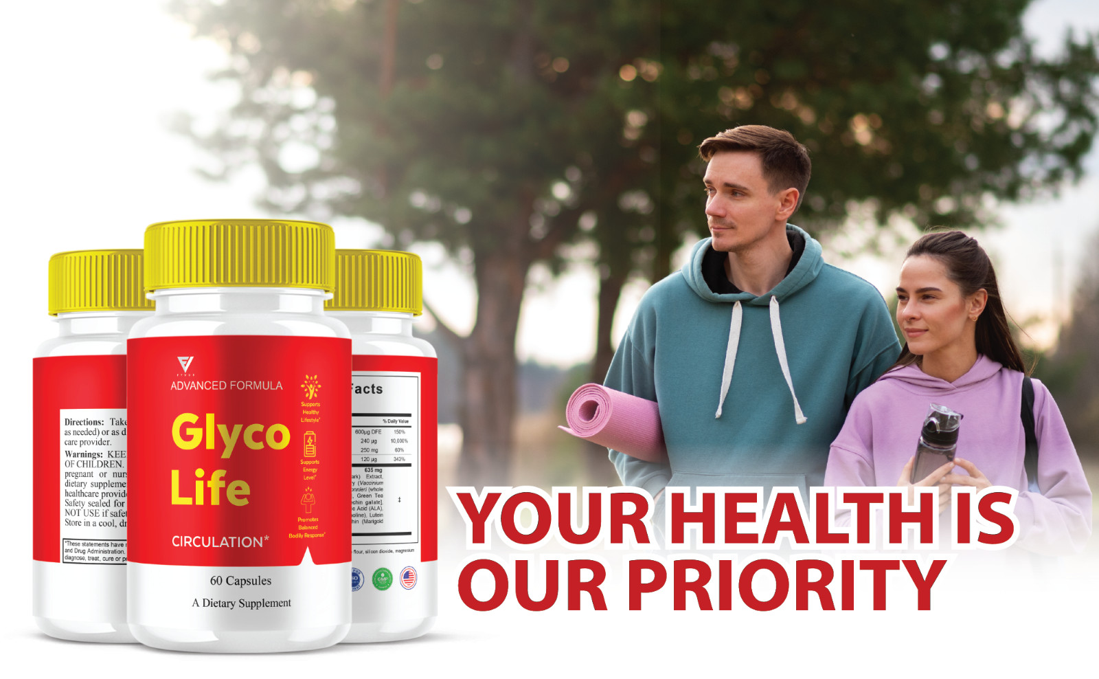 (2 Pack) Glyco Life Blood Support Supplement, GlycoLife Advanced (120 Capsules)