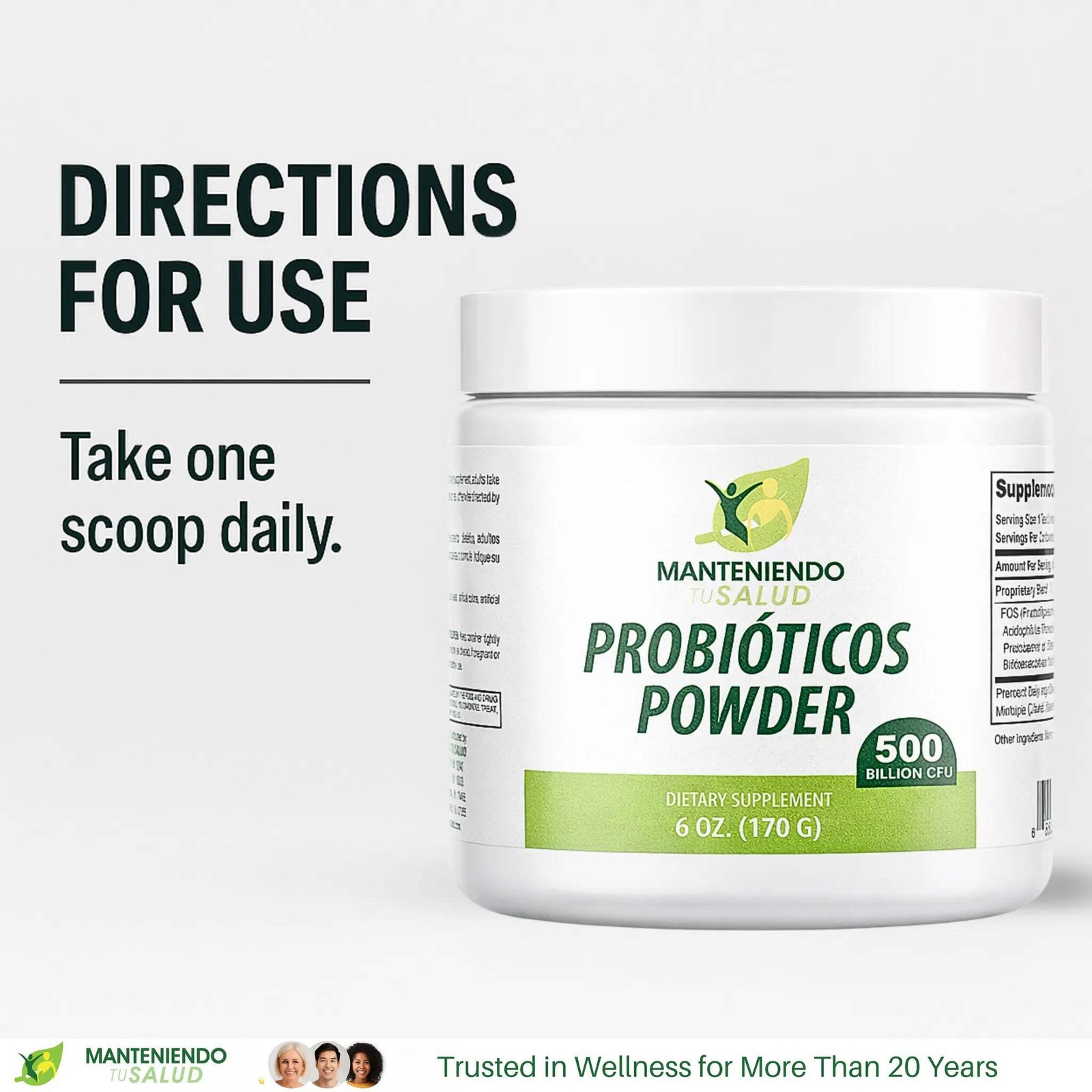 Manteniendo Tu Salud Probiotic Powder, Digestive Support, 6 Oz