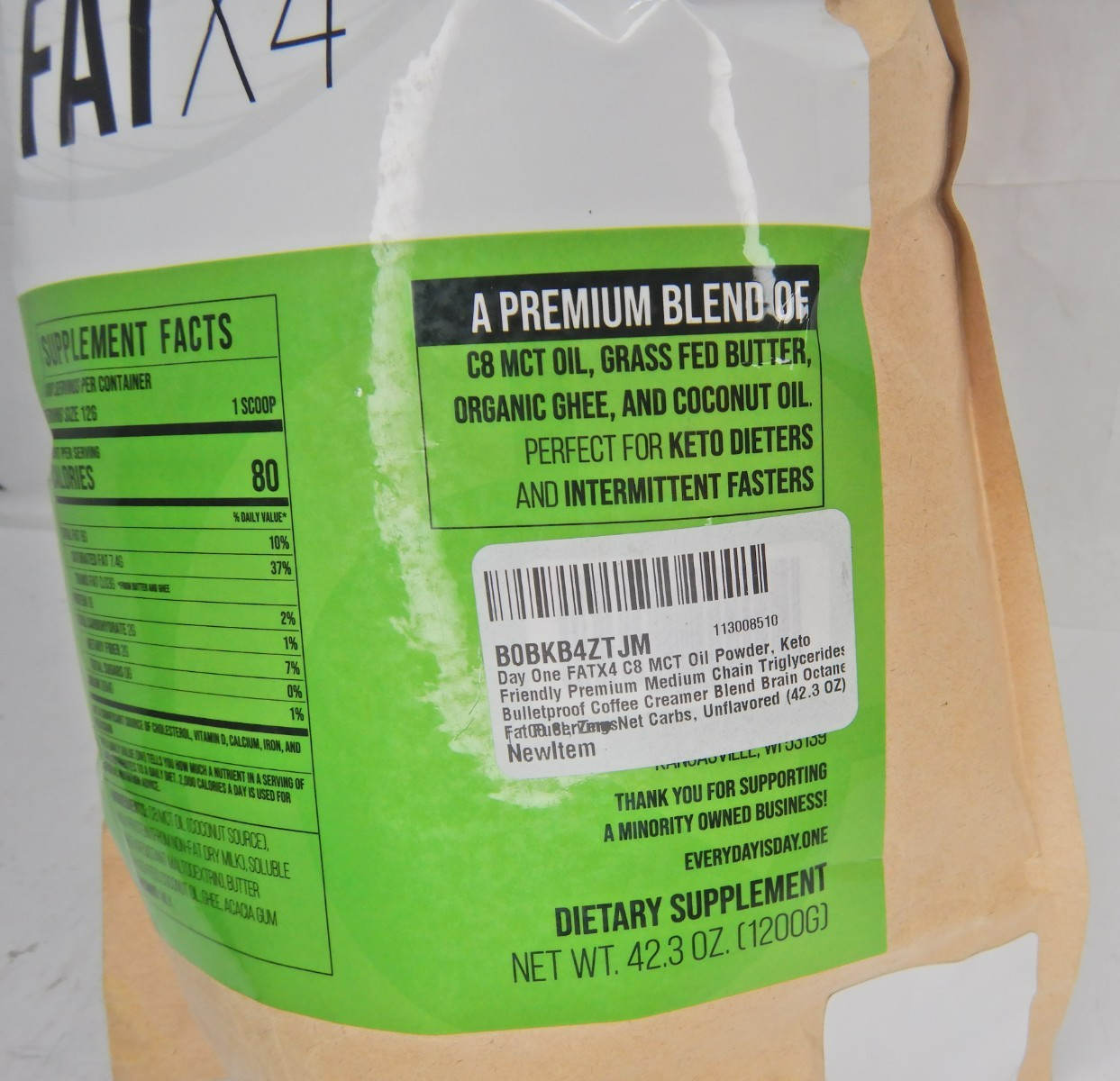 Day One FATX4 C8 MCT Oil Powder 1200g