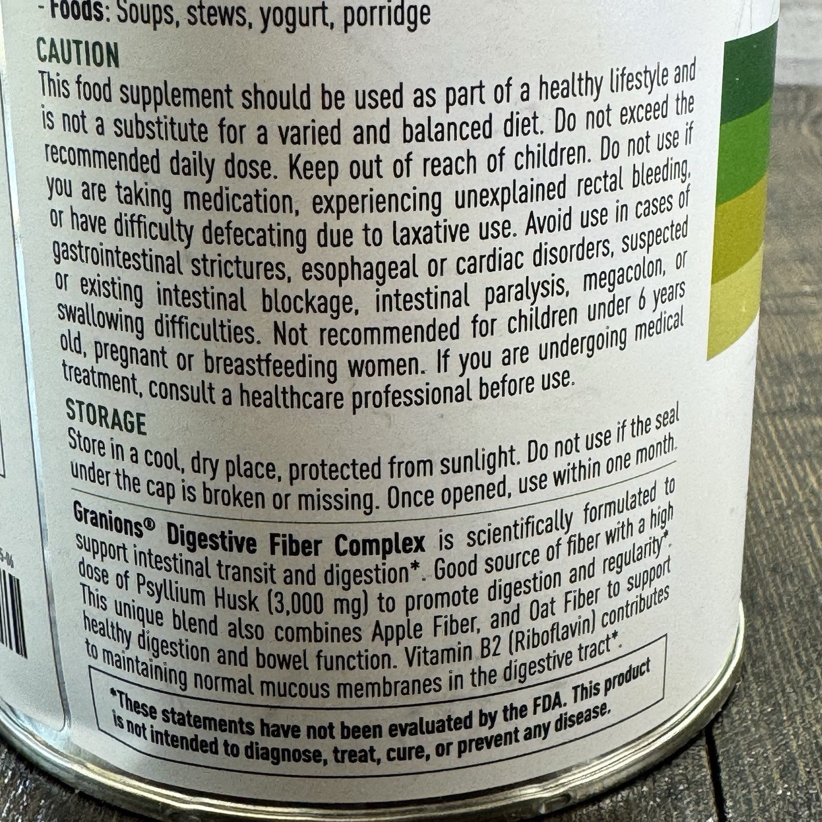 Granions Digestive Fiber Complex Powder – Psyllium Apple Oat – Unflavored 60 ser