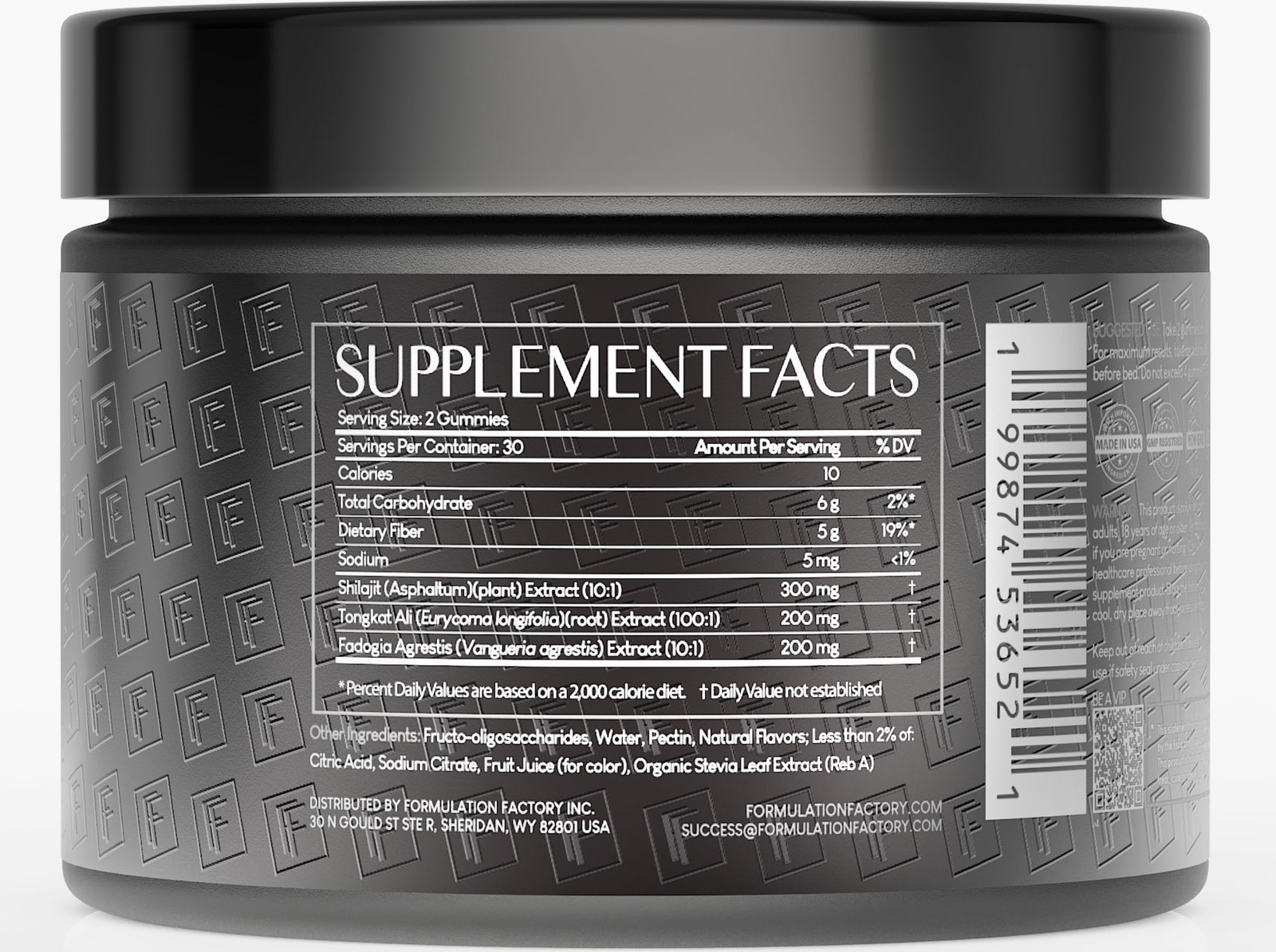 Formulation Factory Self Obsessed Shilajit 60 Count (Pack of 1), Black