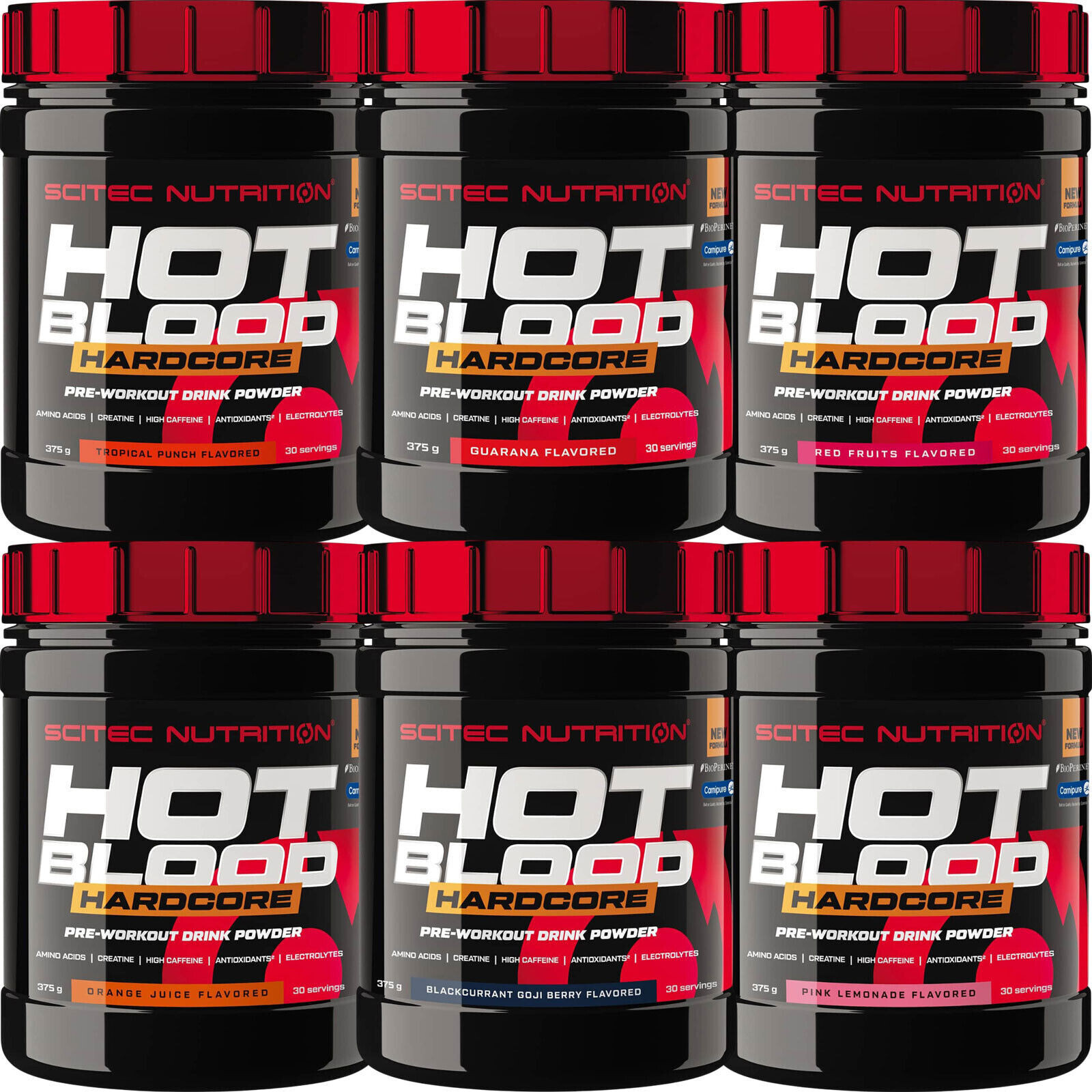 HOT BLOOD HARDCORE 375 g- Pre-workout – Increase in energy boost, concentration