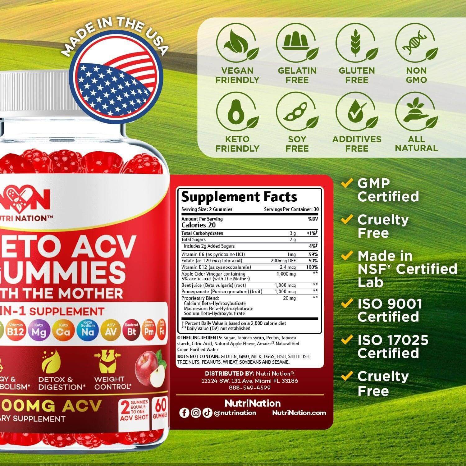 Keto ACV Gummies 1000mg Buy 2 Get 1 Free – Kelly Clarkson Diet by Nutri Nation