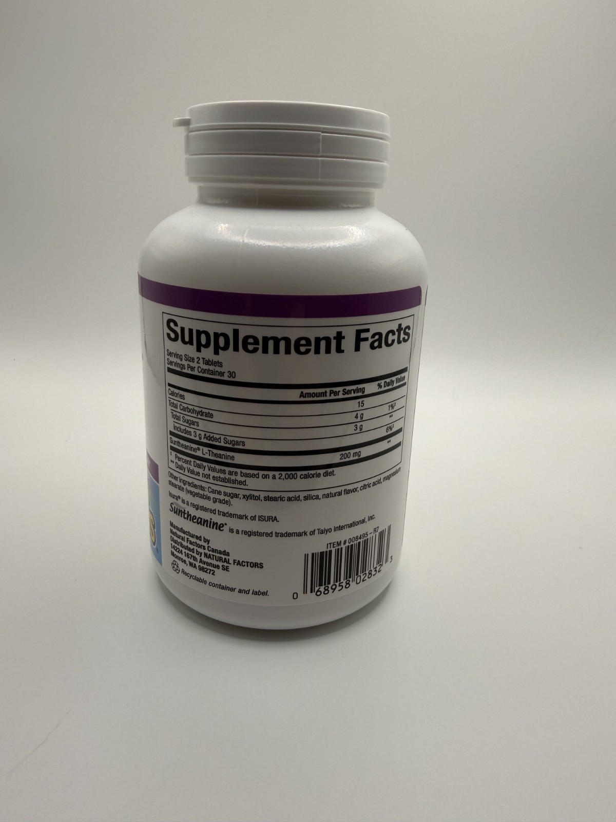 Natural Factors, Stress-Relax, Suntheanine, L-Theanine, 100 mg, 60 Chewables New