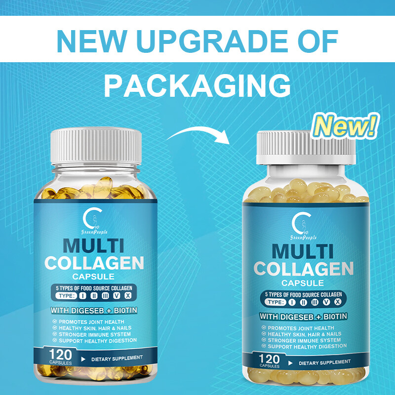 Premium Collagen Peptides Pills Hydrolyzed Anti-Aging (Types I,II,III,V,X) 120pc