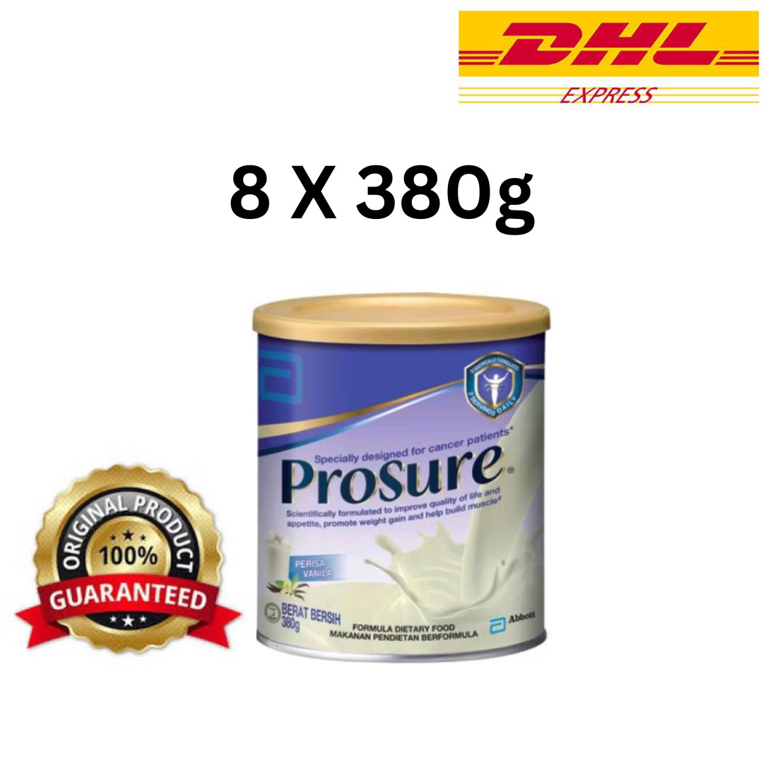 8 X Abbott Pro Sure Milk (High Protein, Prebiotic & EPA) 380g FREE DHL Express