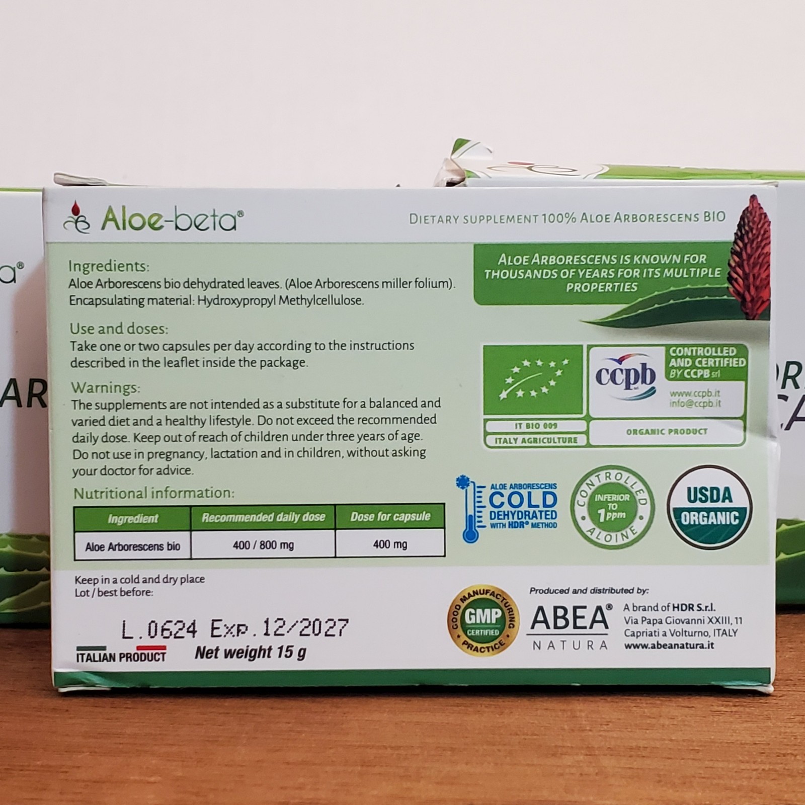 ALOE BETA 30 Capsules ALOE ARBORESCENS 12/2027 Abea Natural Health Supplement
