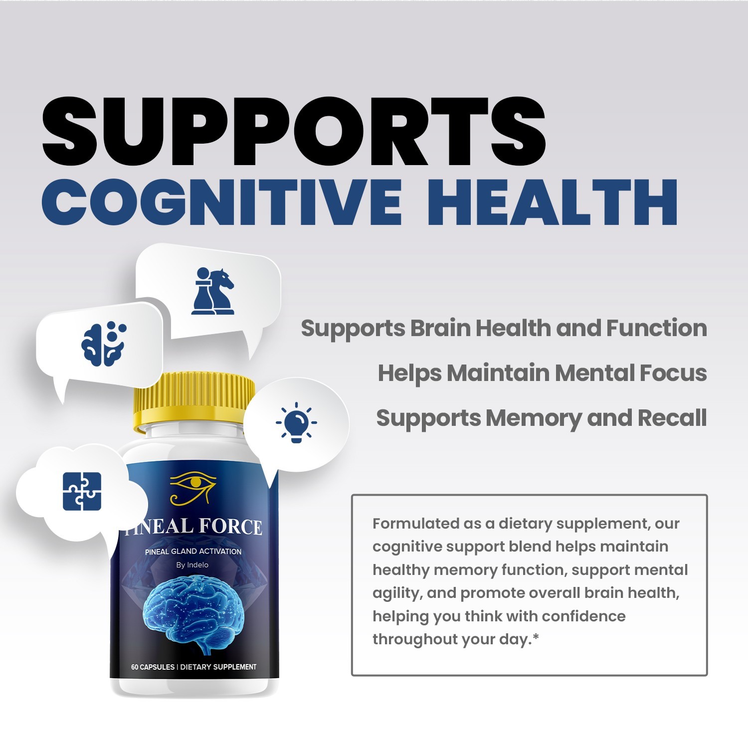 (5 Pack) PinealForce Capsules – Pineal Force Natural Blend Memory Focus Support