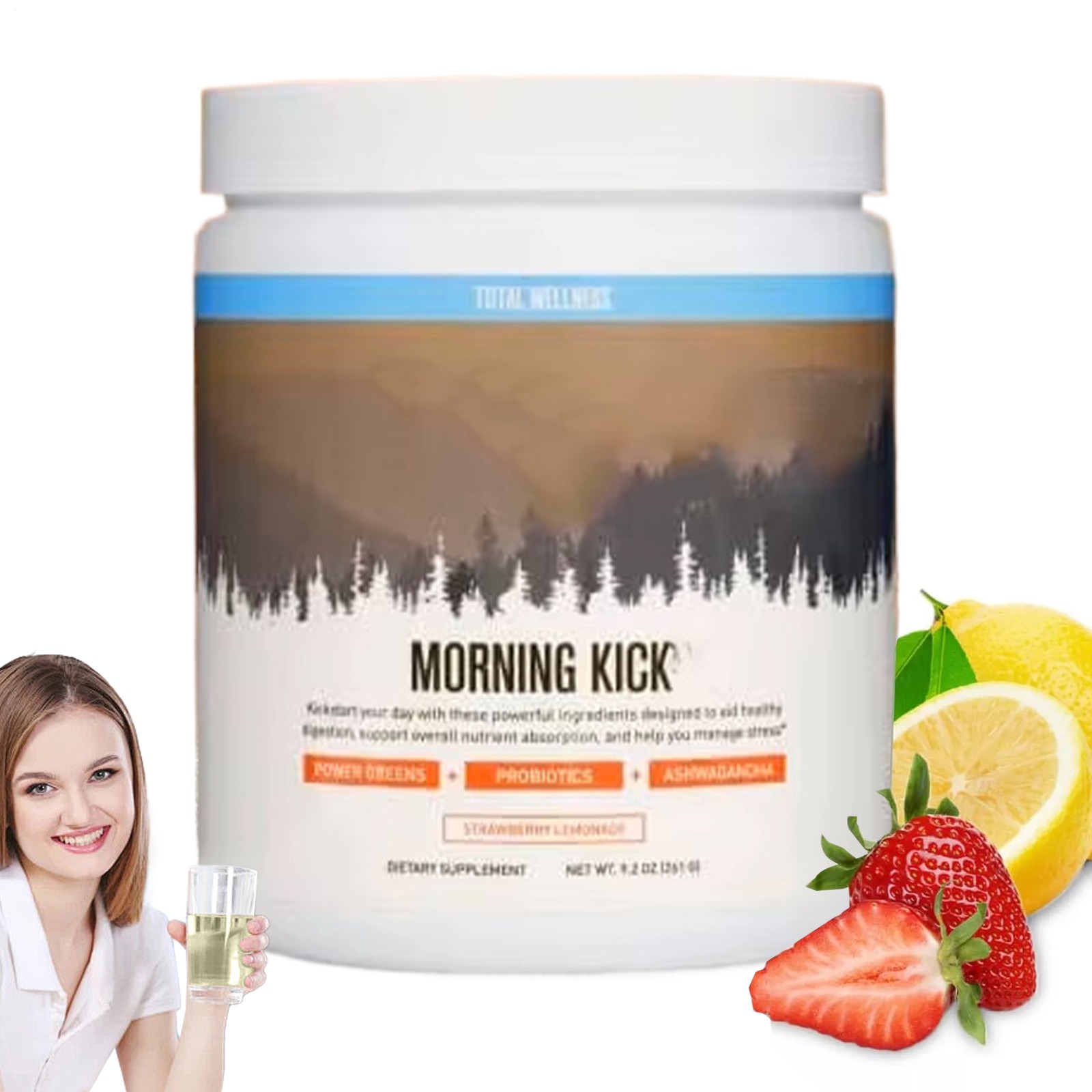 By Norris Chuck Morning Kick, Greens Superfood Powder Supplement With Ashwaganda
