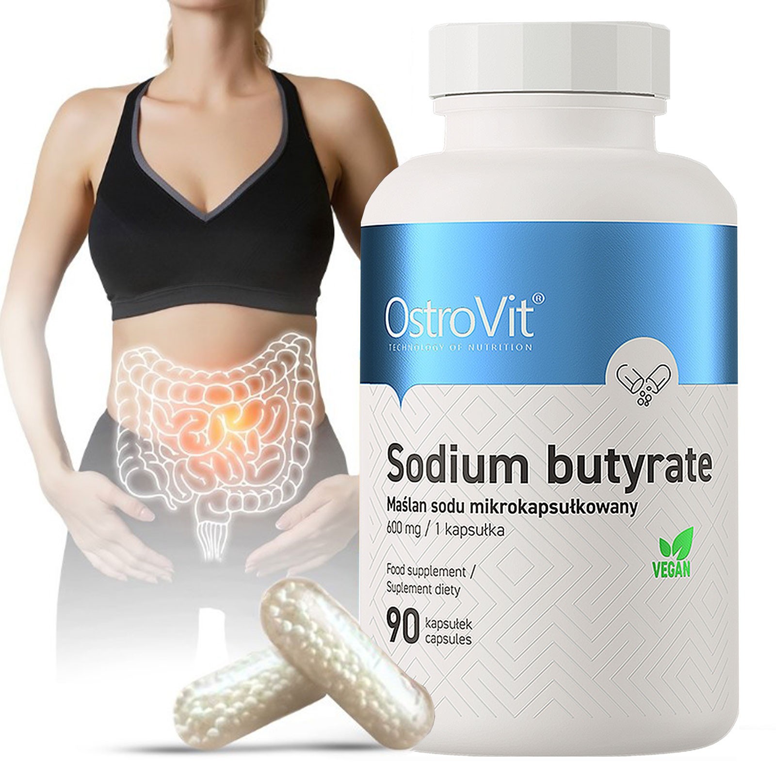 SODIUM BUTYRATE – 90 Capsules – nourishes intestinal cells, intestinal barrier