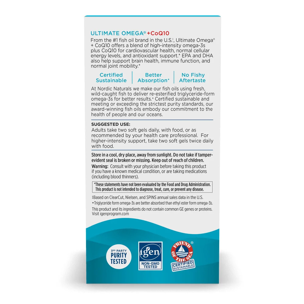 Nordic Naturals Ultimate Omega +CoQ10 – Support Overall Heart Health And Energy