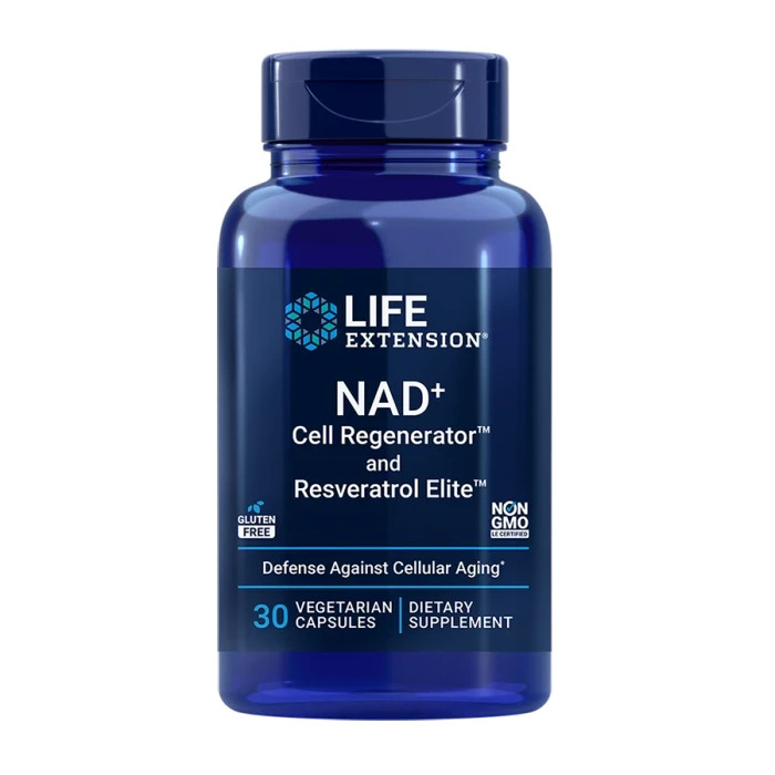 Life Extension Nad+ Cell Regenerator and Resveratrol Elite, 30 Veg Caps EXP 2027
