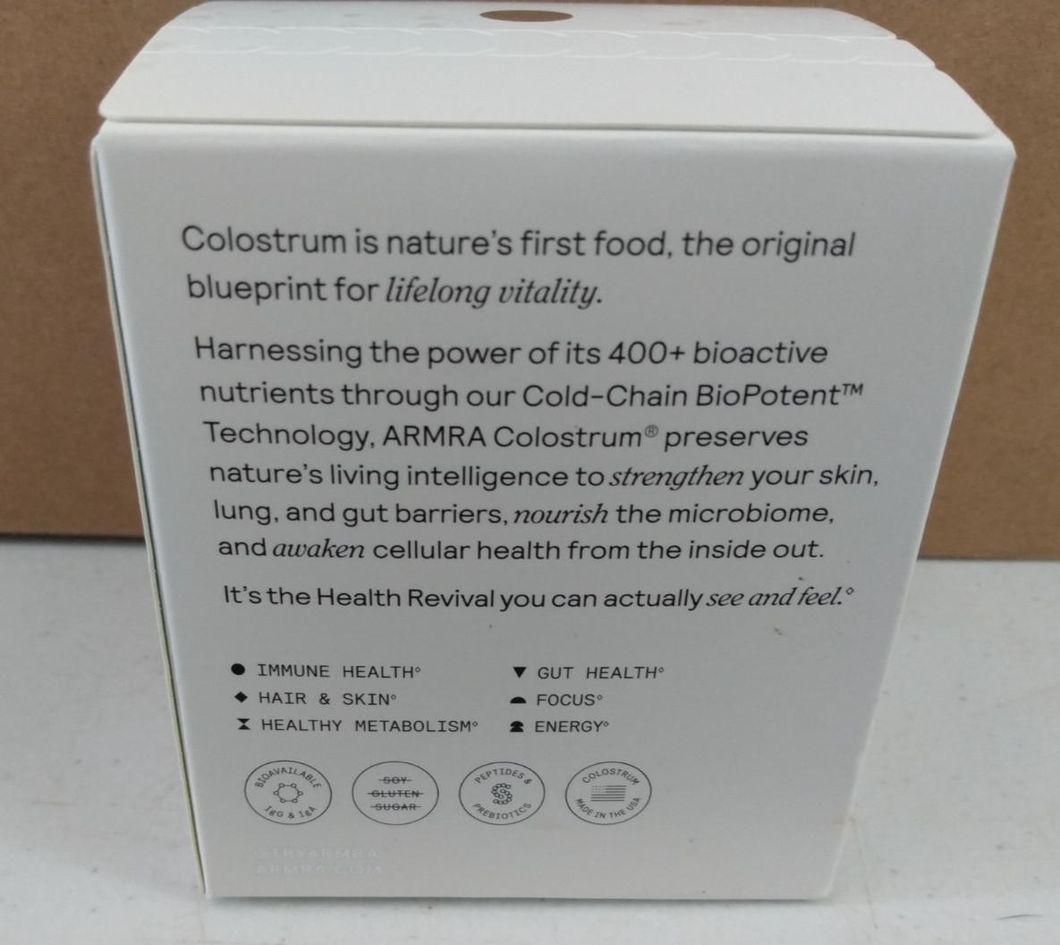 ARMRA COLOSTRUM HEALTH REVIVAL UNFLAVORED POWDER SUPPLEMENT 60 SERVINGS EXP 2/28