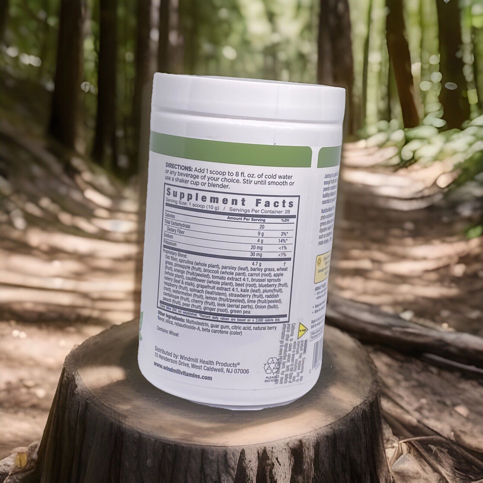NutritionWorks Greens Superfood Powder Drink Mix 9.88oz Berry Flavor Sugar Free