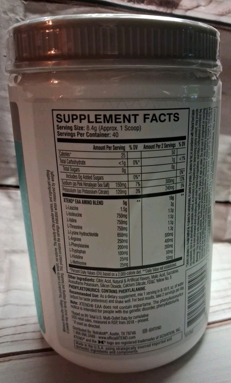 XTEND Essential Amino Acids – Lemon Lime 11.9oz (336g) EXP 01/2027 -Zero Sugar