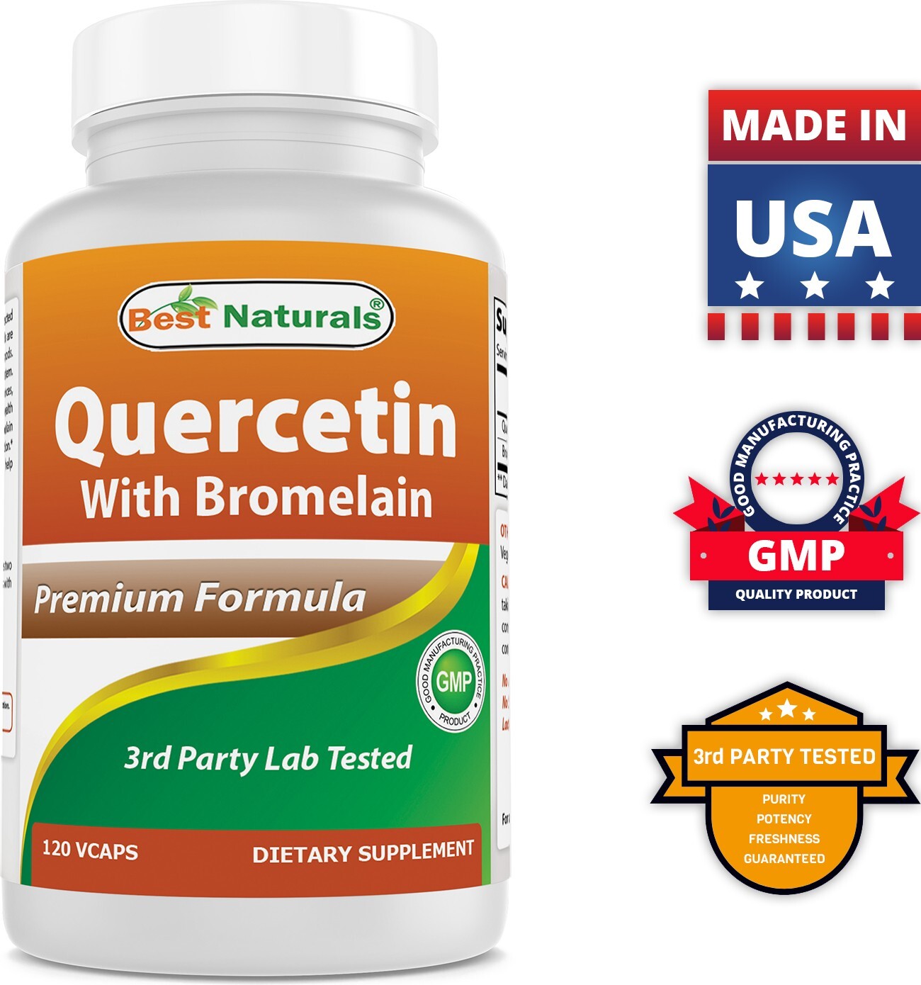 Best Naturals Quercetin with Bromelain 800mg 120 Veggie Capsule