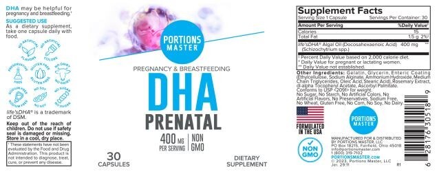 Portions Master DHA Prenatal Pregnancy & Breastfeeding