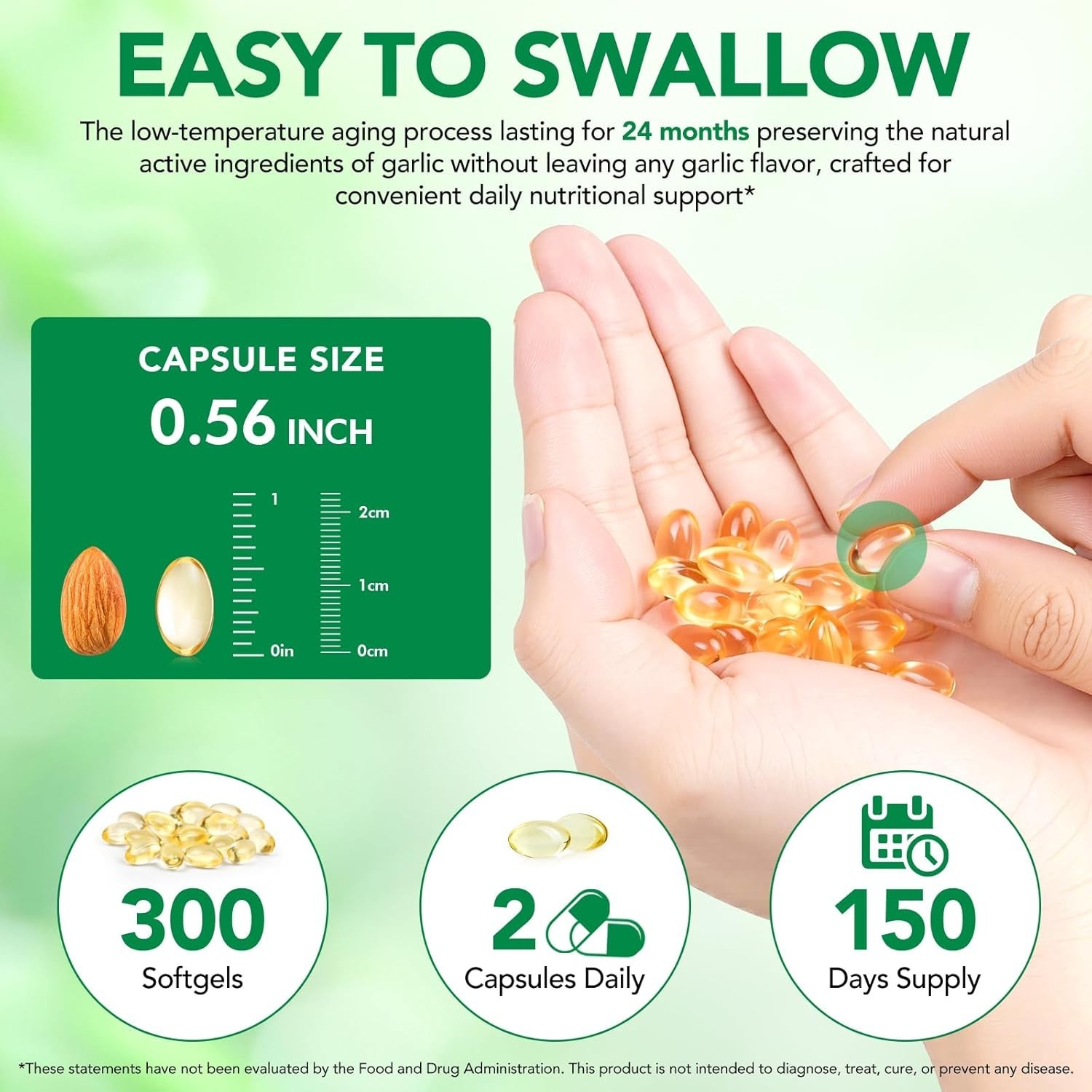 Aged Garlic Extract Antioxidant & Immune Support 7,500mg Equivalent 300 Softgels