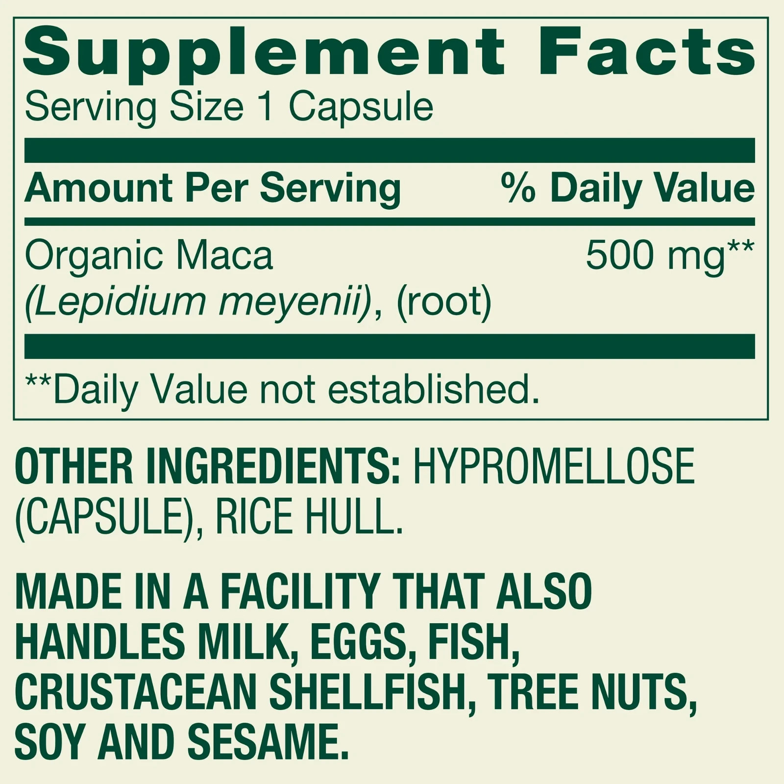 Spring Valley Maca Dietary Supplement – 500 mg – 90 count