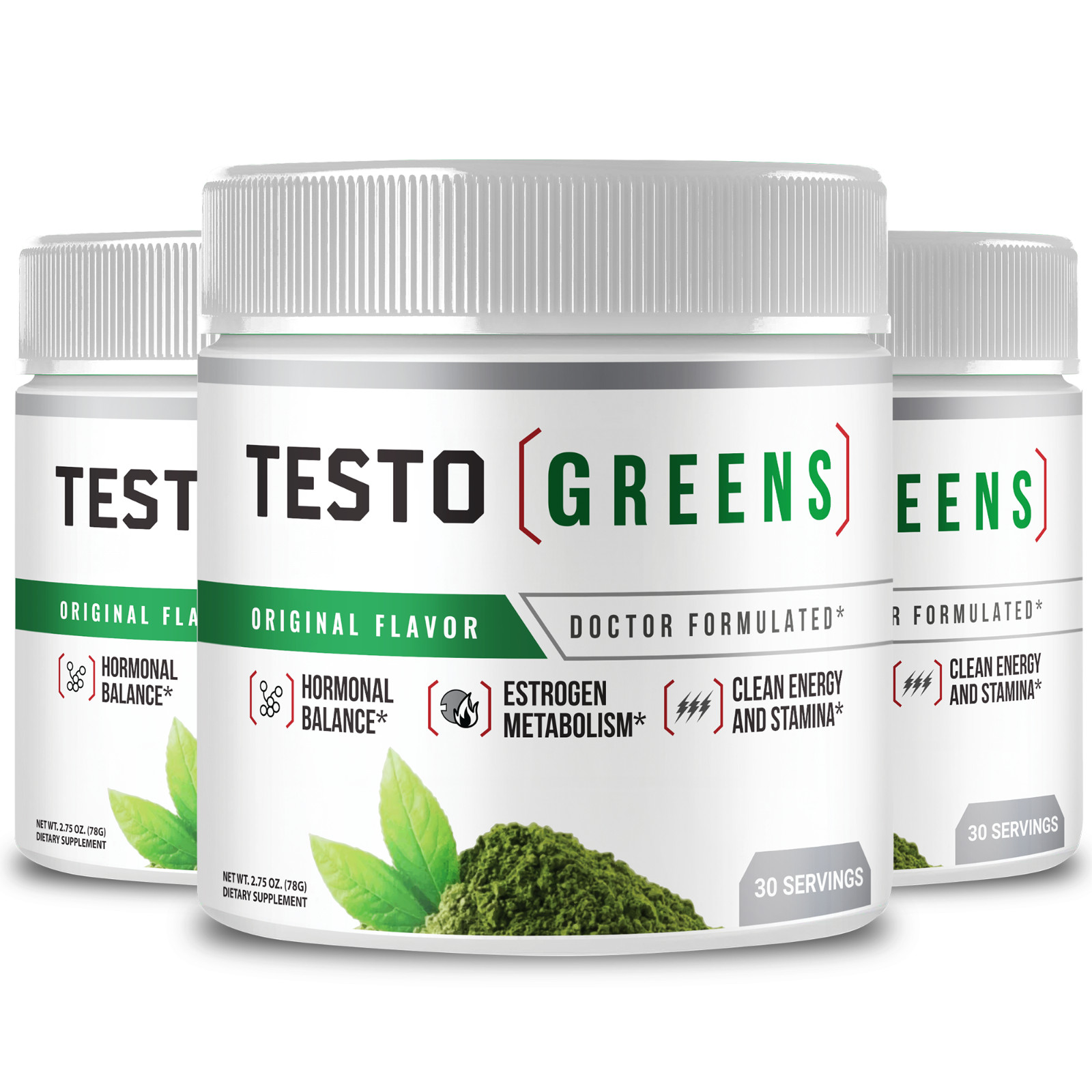(3 Pack) TestoGreens Advanced Energy Support Supplement – Health Support Powder