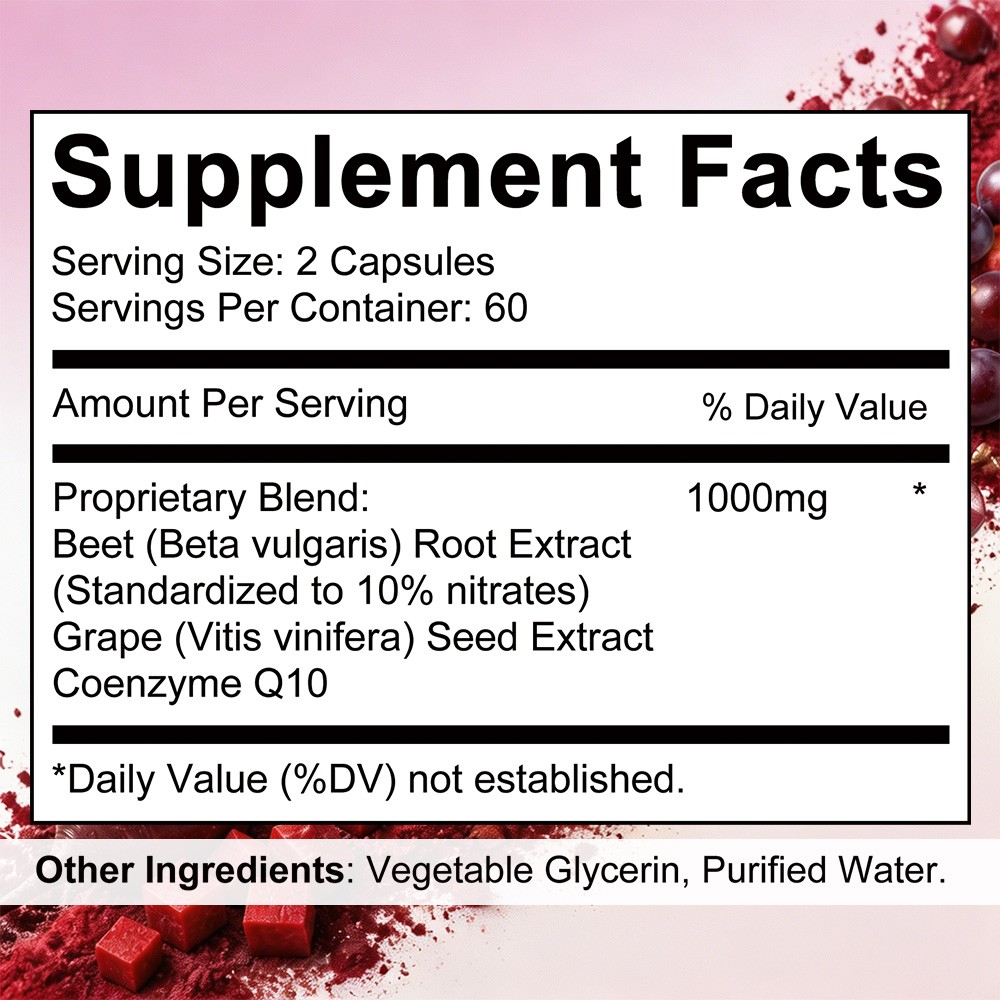 Beet Root CoQ10 Grape Seed,Blood Pressure&Cardiovascular Circulation,30~ 120Caps