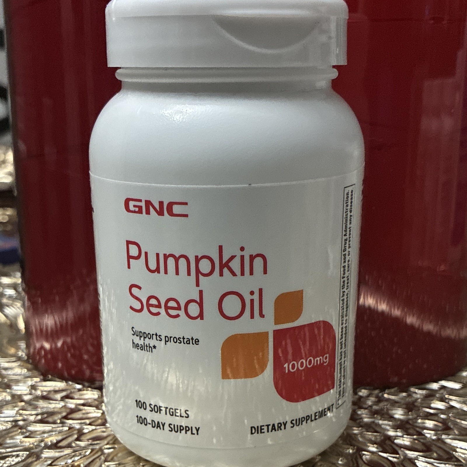 GNC Pumpkin Seed Oil 1000mg Prostate Health Supplement 100 Softgels Gluten-Free