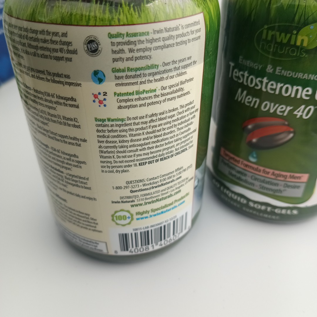 2 Irwin Naturals Testosterone UP with LJ100 Longjack 60 Soft-Gels Each Exp 10/26