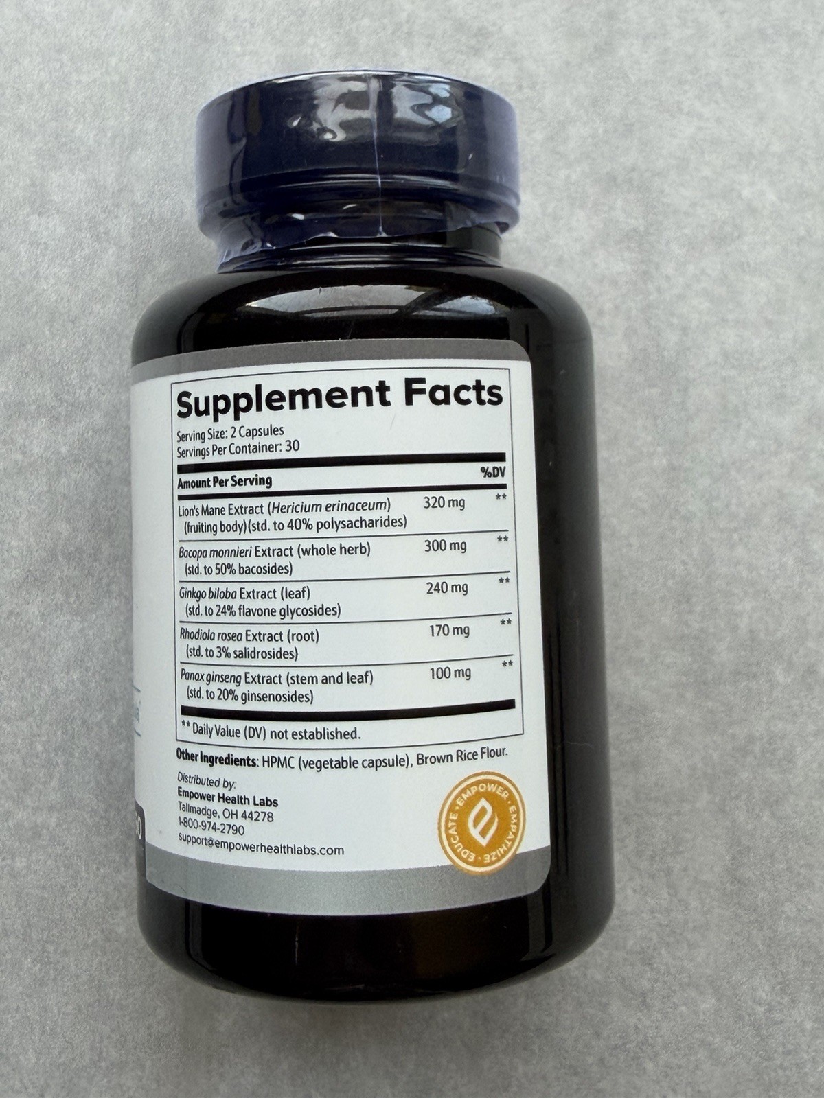 Empower Memo Shield Brain Health Memory & Focus Support Formula Supplement 60cap