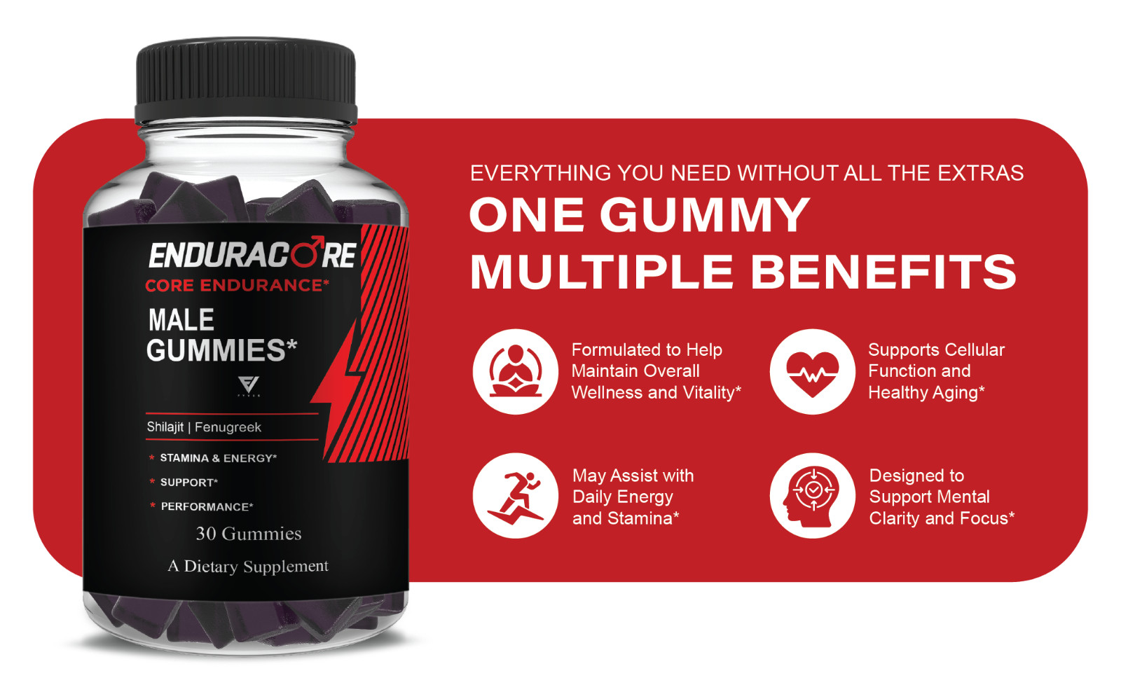 Enduracore Male Gummies, Endura Core Performance (30 Gummies)