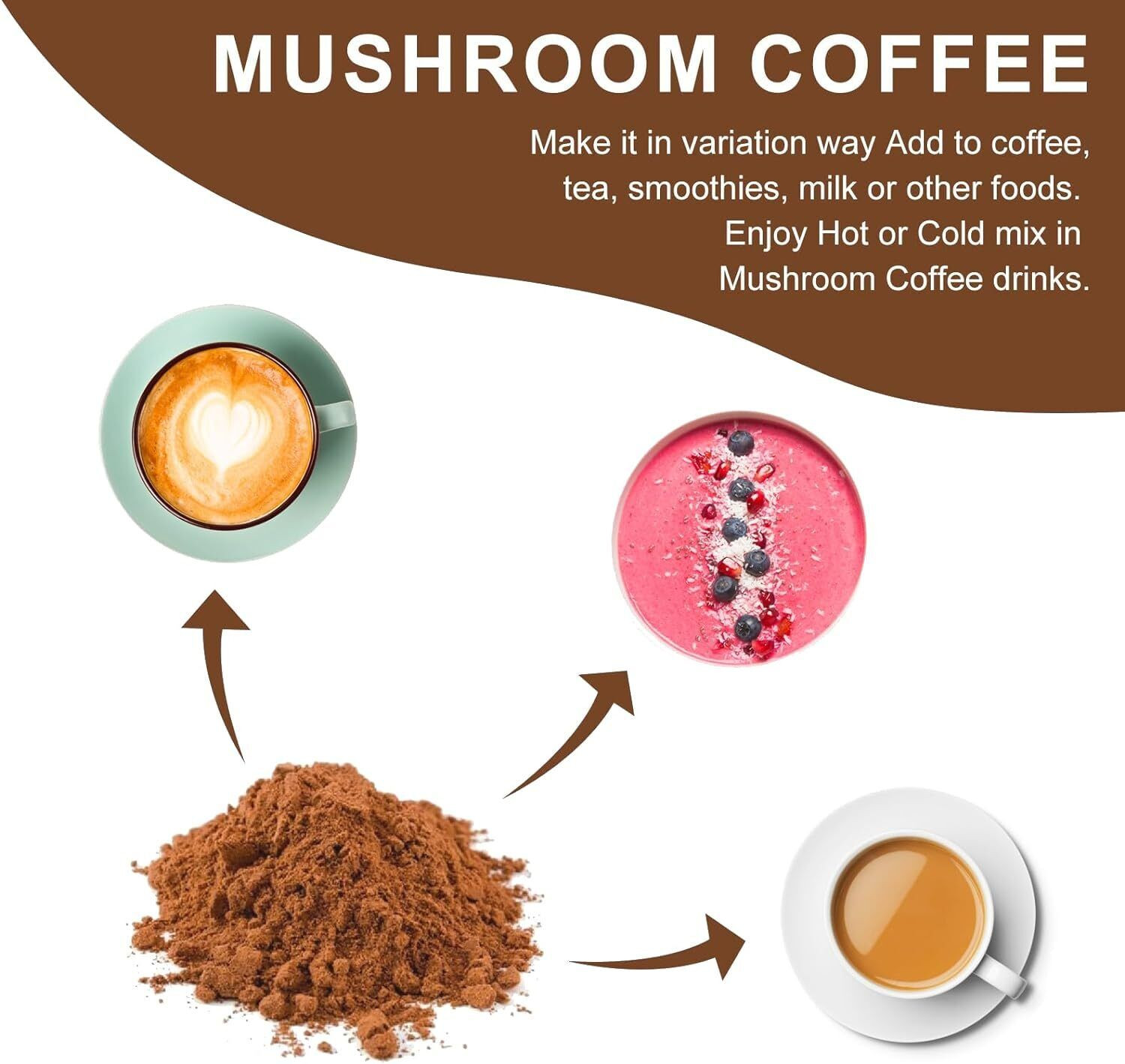 Organic Mushroom Coffee with Lion’s Mane & Chaga – Instant Powder Brain & Memory