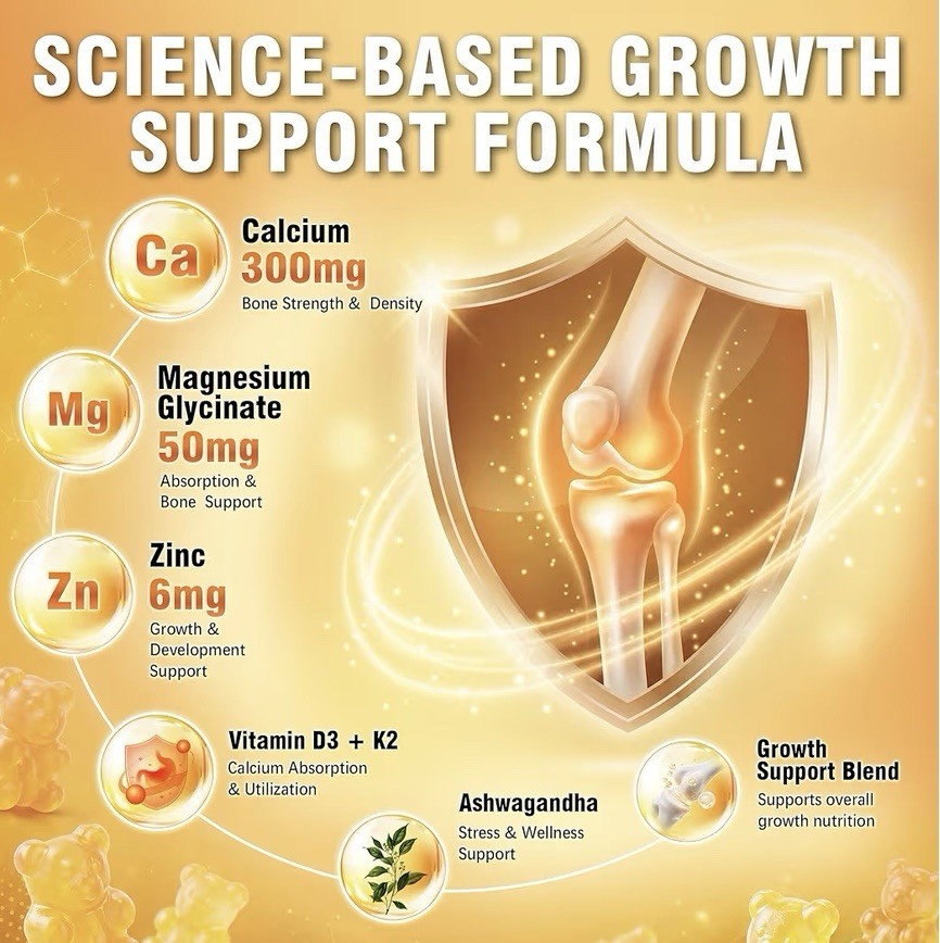 Diozoe Height Growth Gummies Orange 90 Count Gluten-Free Non-GMO GMP