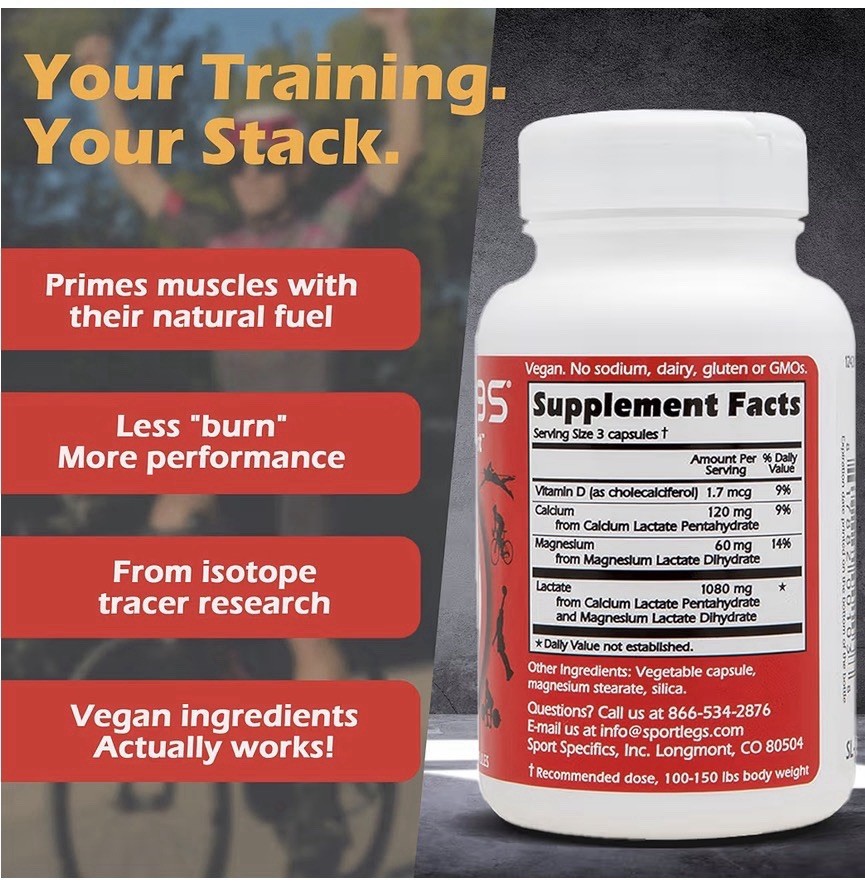 SportLegs Fast Fitness Boost Pre-Workout Capsules NSF Sport Vegan 120 Exp 03/29