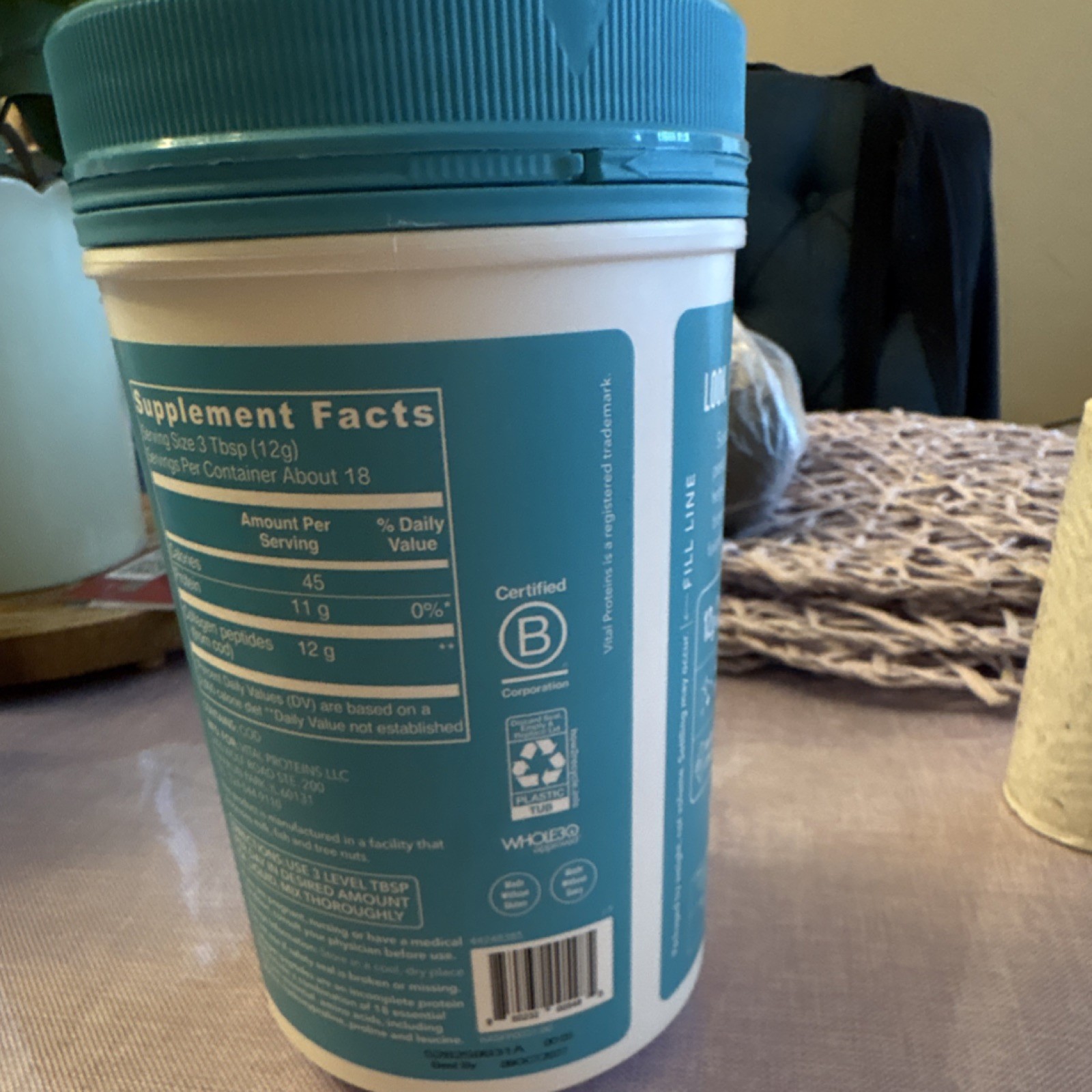 Vital Proteins Marine Collagen Powder Unflavored Hair Skin & Nail Health