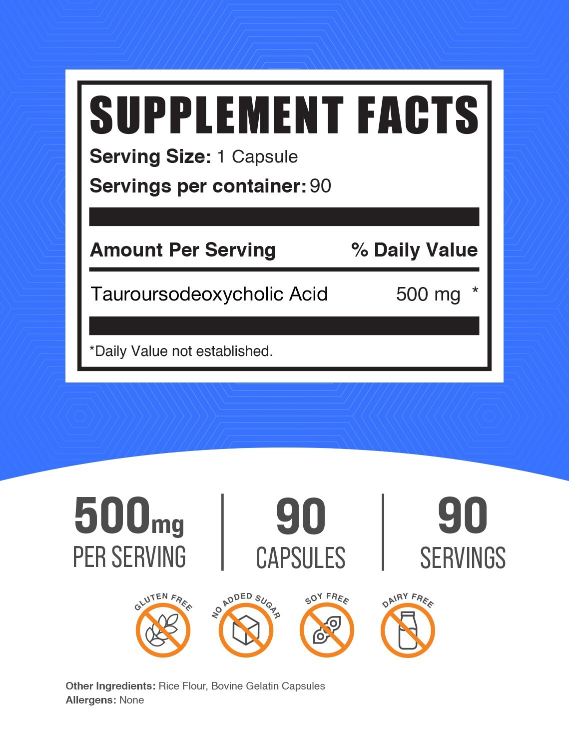 BulkSupplement TUDCA 90 Capsules – 500mg per serving